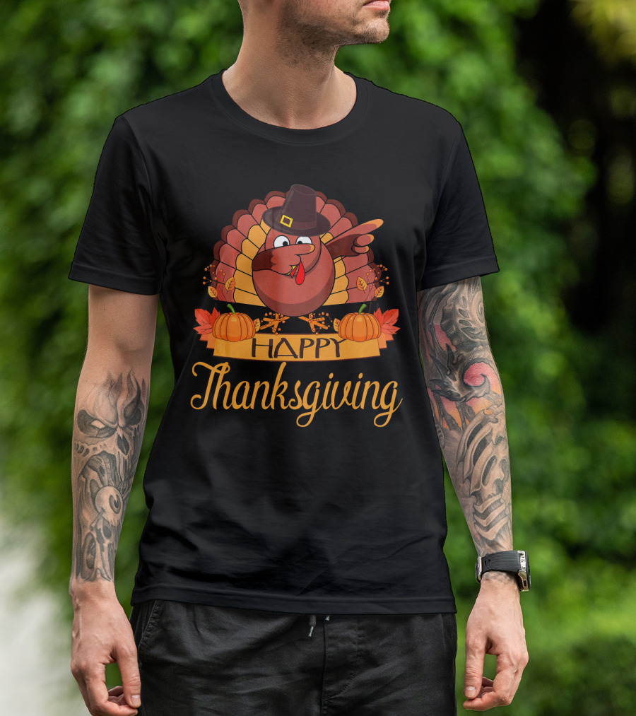 Happy Thanksgiving Dabbing Turkey T-Shirt