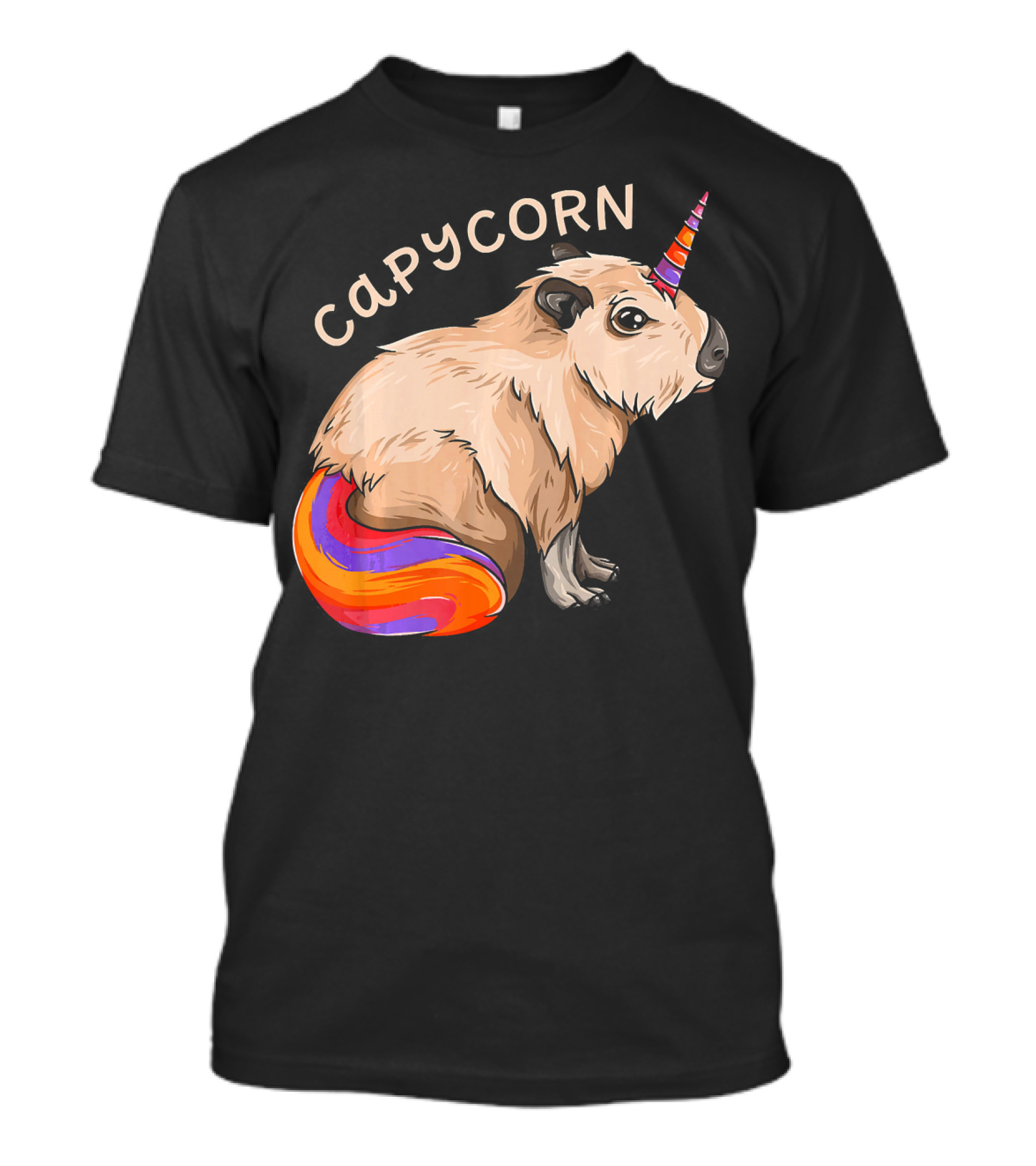 Capycorn Capybara Unicorn Cute Kawaii Rainbow Horn T-Shirt