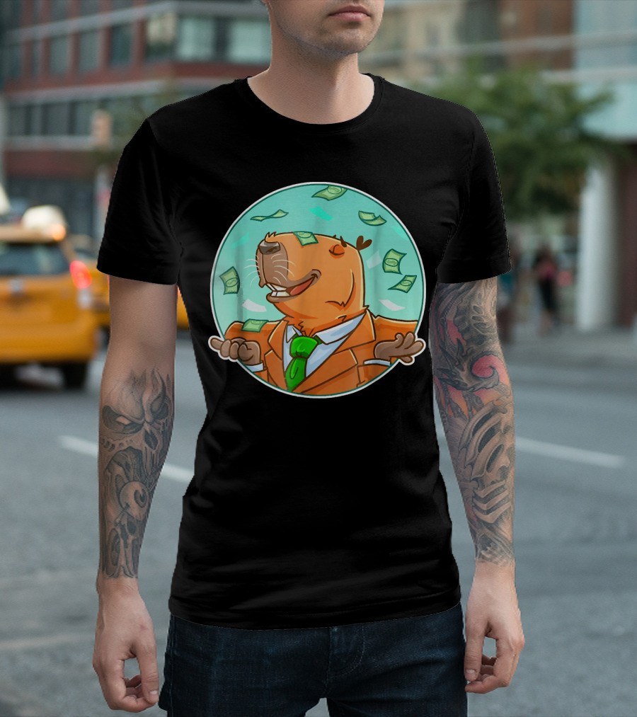 Capybara Business Windfall Cute Guinea T-Shirt