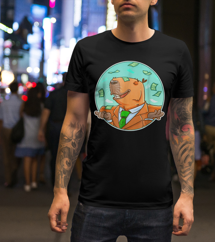 Capybara Business Windfall Cute Guinea T-Shirt