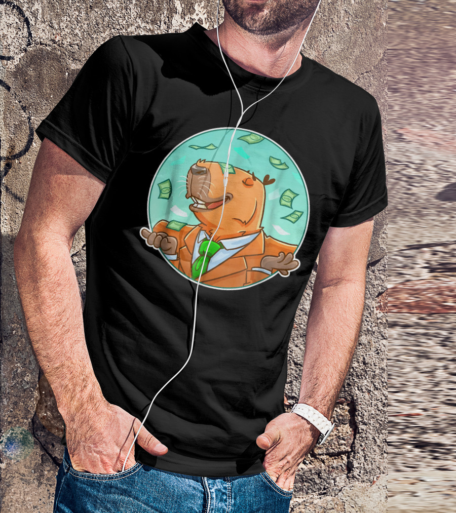 Capybara Business Windfall Cute Guinea T-Shirt