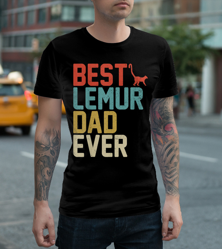 Best LEMUR Dad Ever Vintage Retro T-Shirt