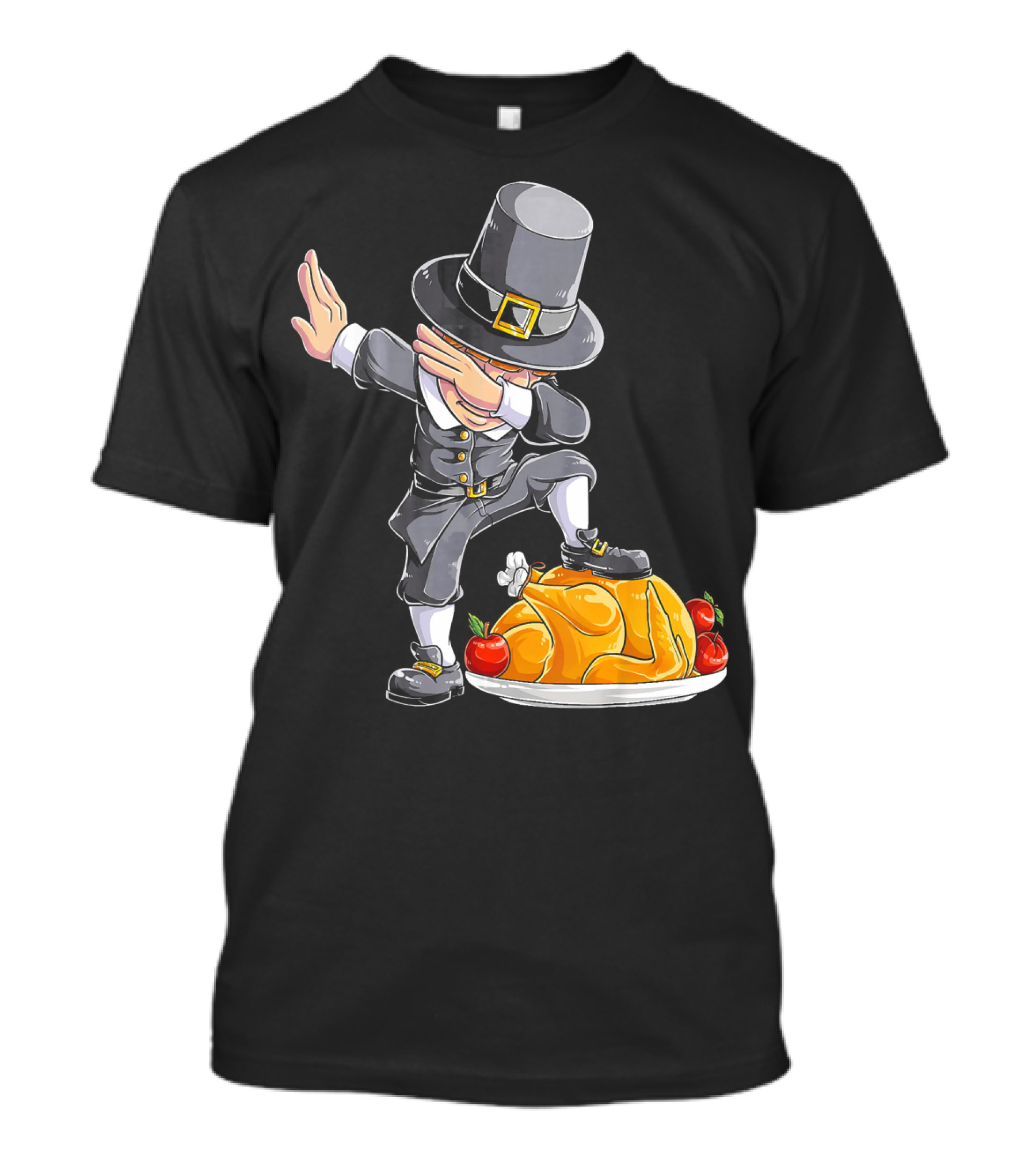 Pilgrim Boy Dabbing On Thanksgiving Turkey T-Shirt