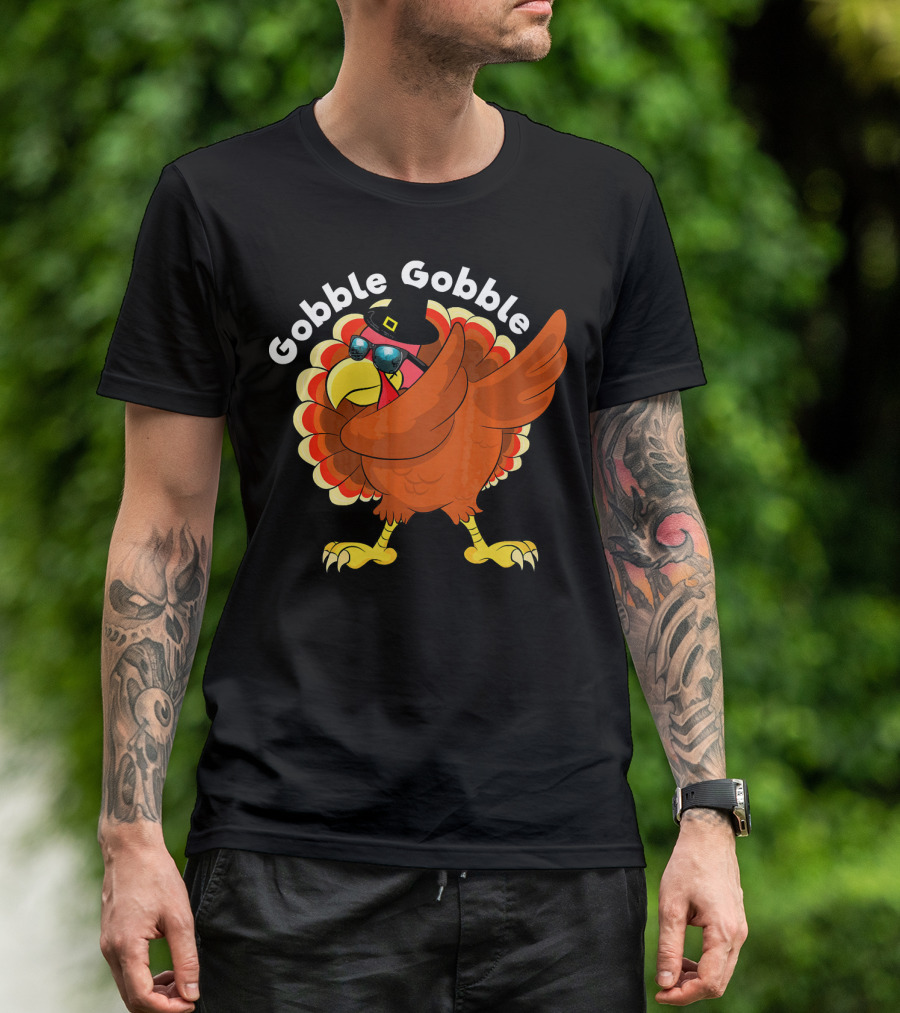 Gobble Gobble Dab Turkey Thanksgiving Holiday T-Shirt