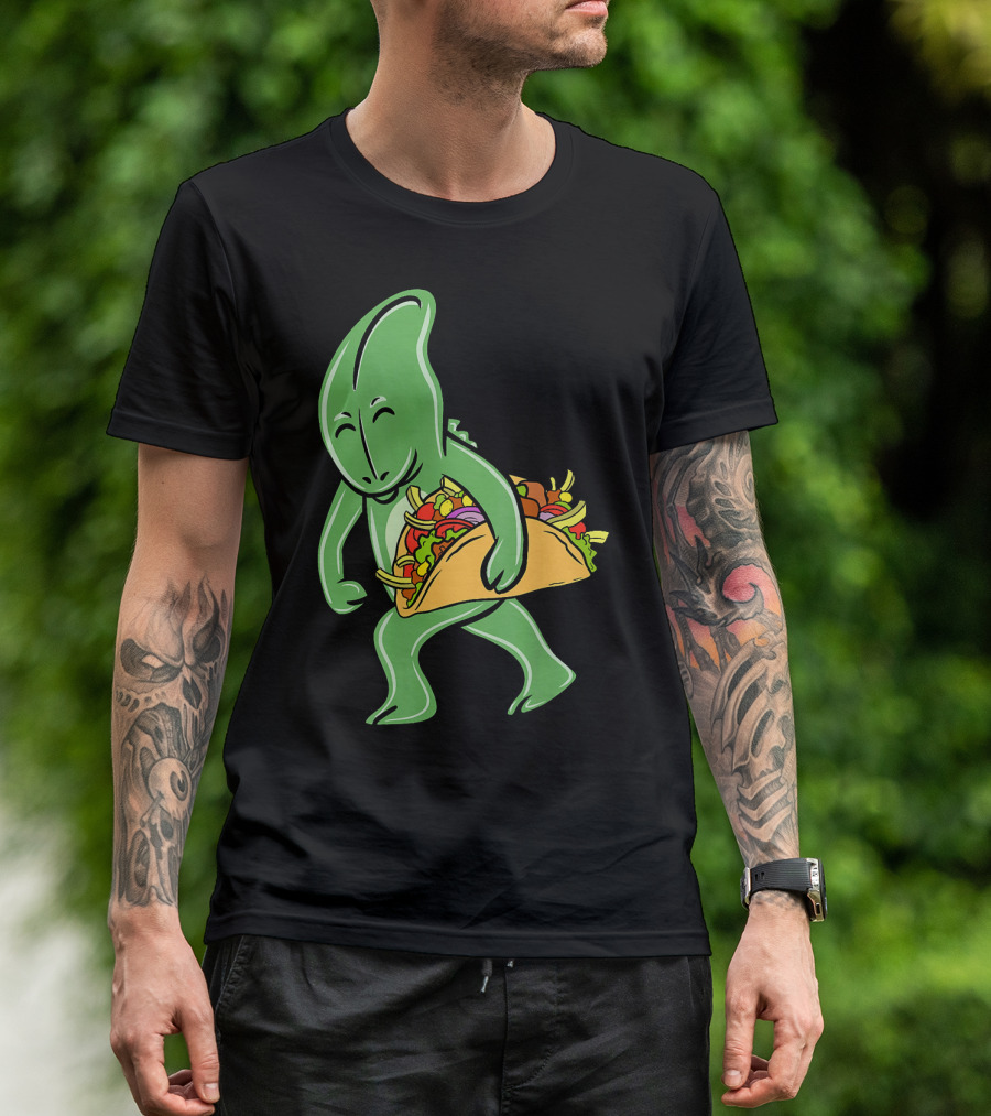 Chameleon Enjoying Taco Delight In A Humorous Pet T-Shirt