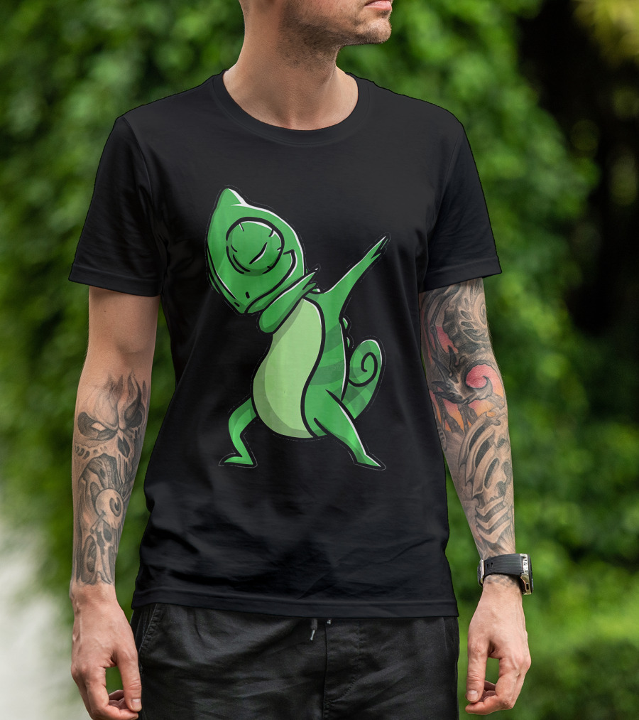 Chameleon Costume Dabbing Chameleon Green Dance Pose T-Shirt