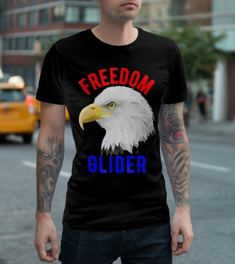 Freedom Glider Bald Eagle 4th Of July Independence T-Shirt
