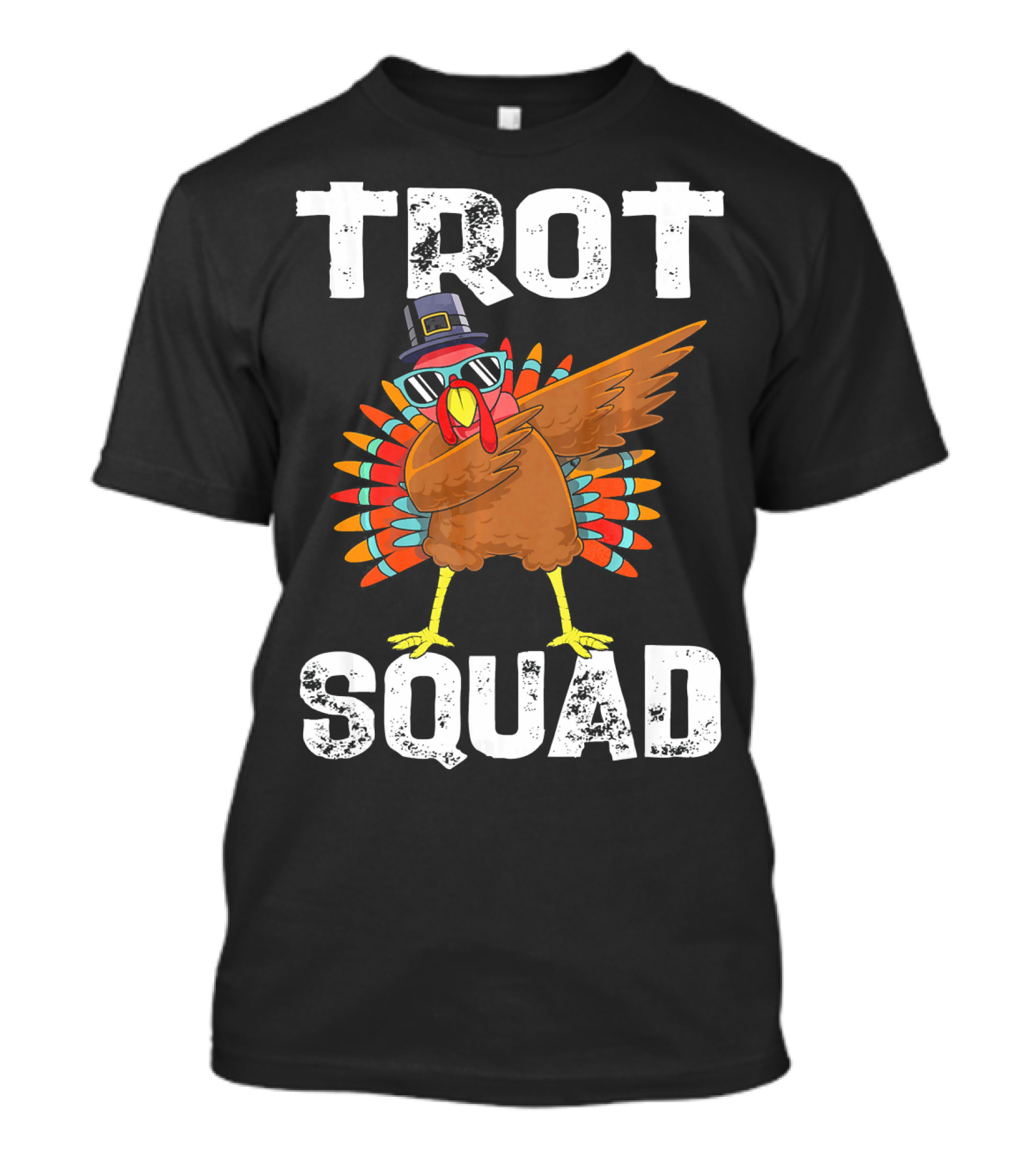 Cute Turkey Dabbing Trot Squad Thanksgiving 5k 10k T-Shirt