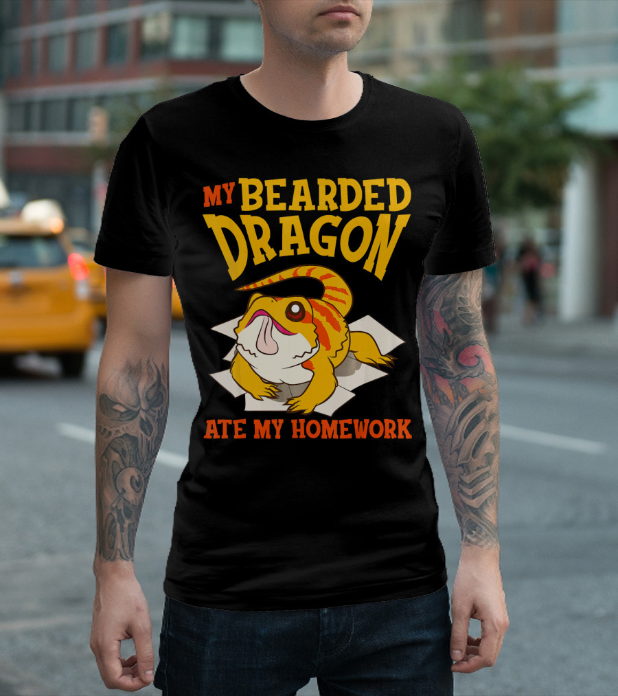 My Bearded Dragon Ate My Homework Cute Beardie Lizard T-Shirt