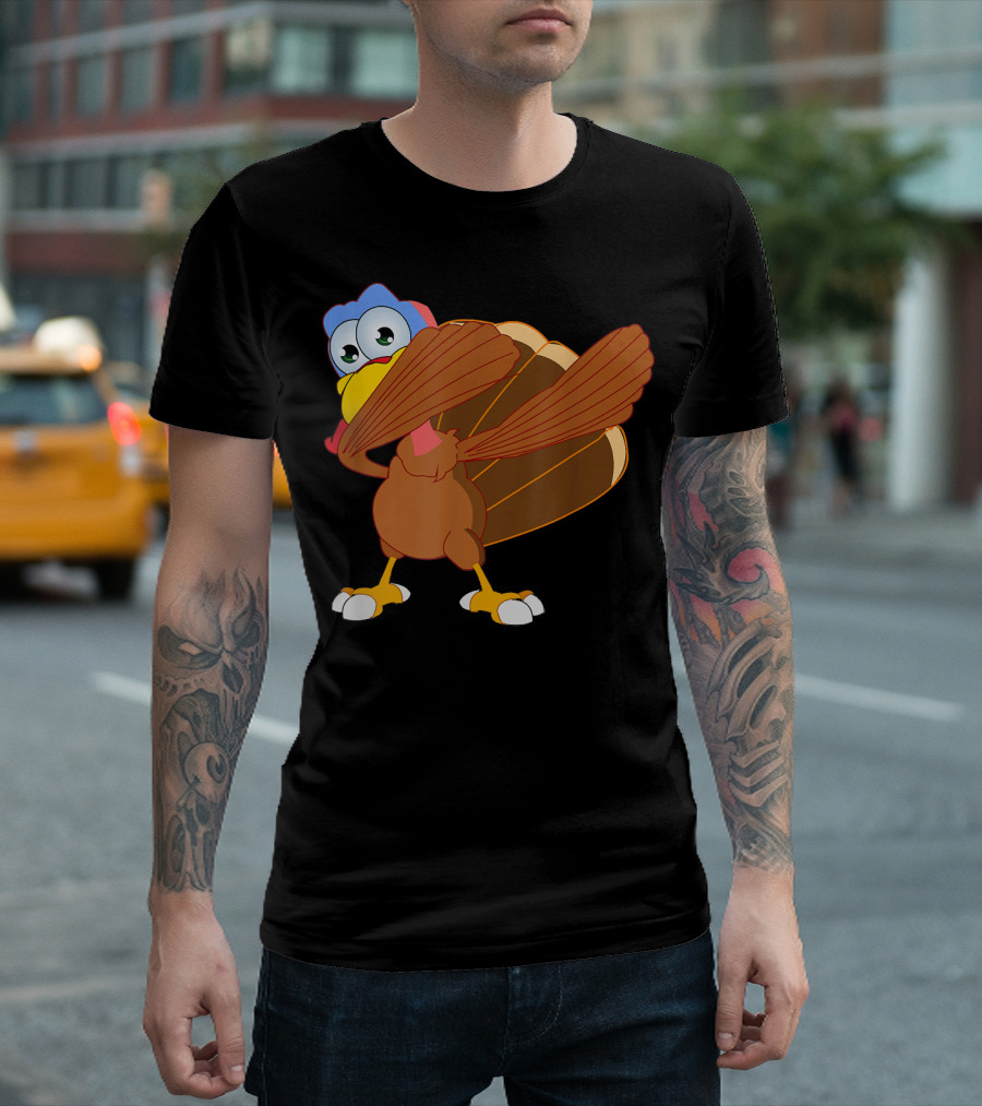 Thanksgiving Turkey Doing the Dab Dance Fun Holiday Gesture T-Shirt