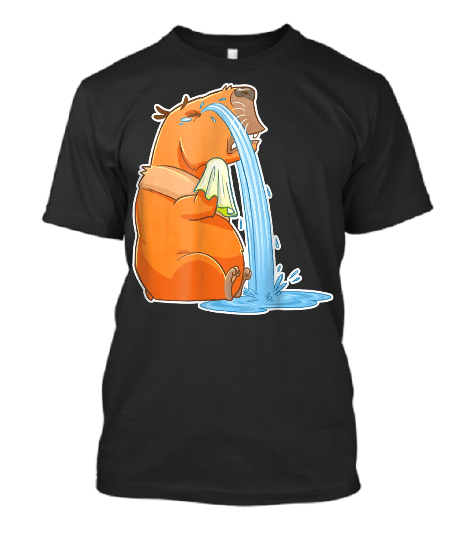 Capybara Crying Cute Guinea Puddle Of Tears T-Shirt
