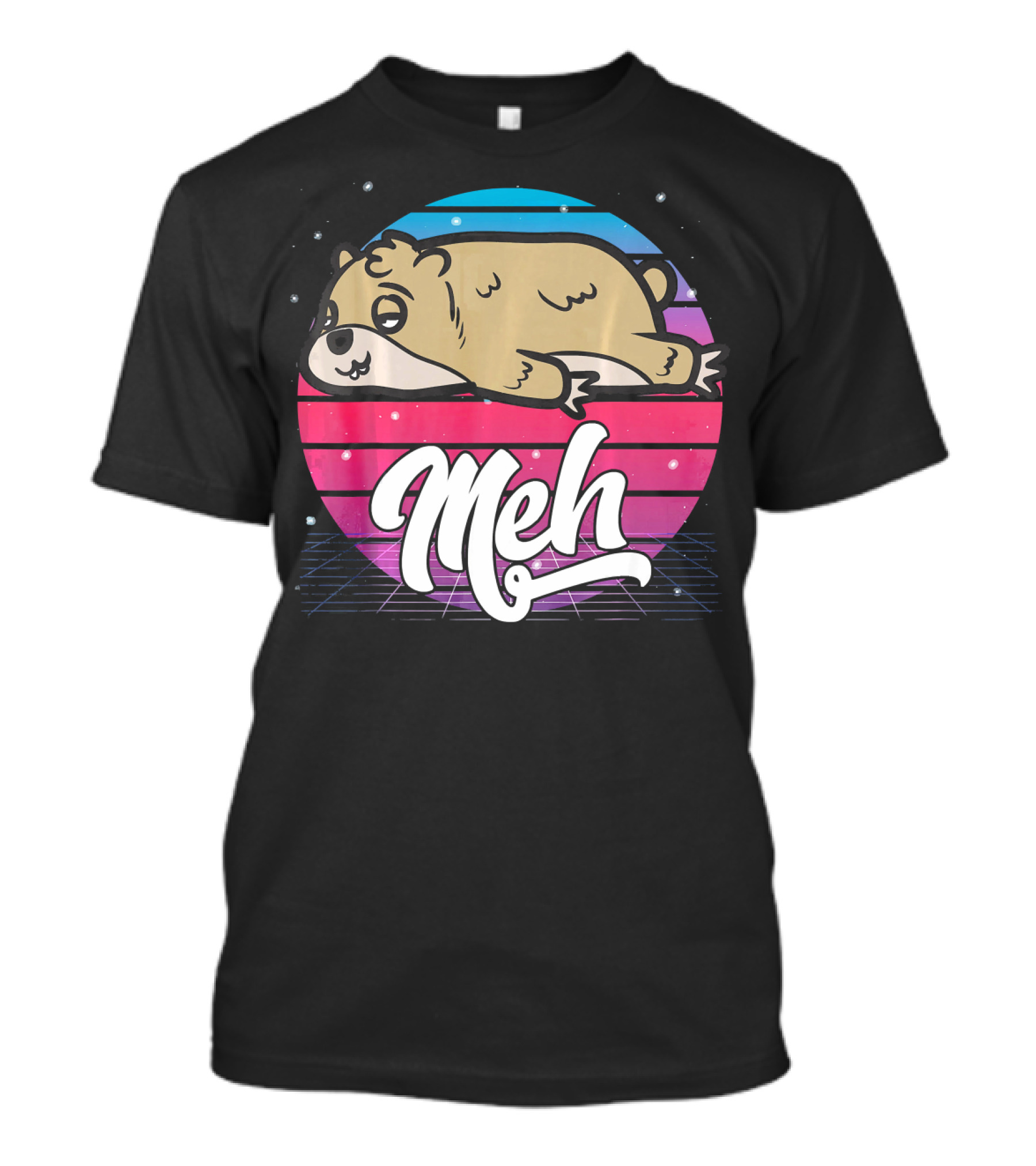 Meh Aesthetic Vaporwave Japanese Otaku Meme Bear T-Shirt