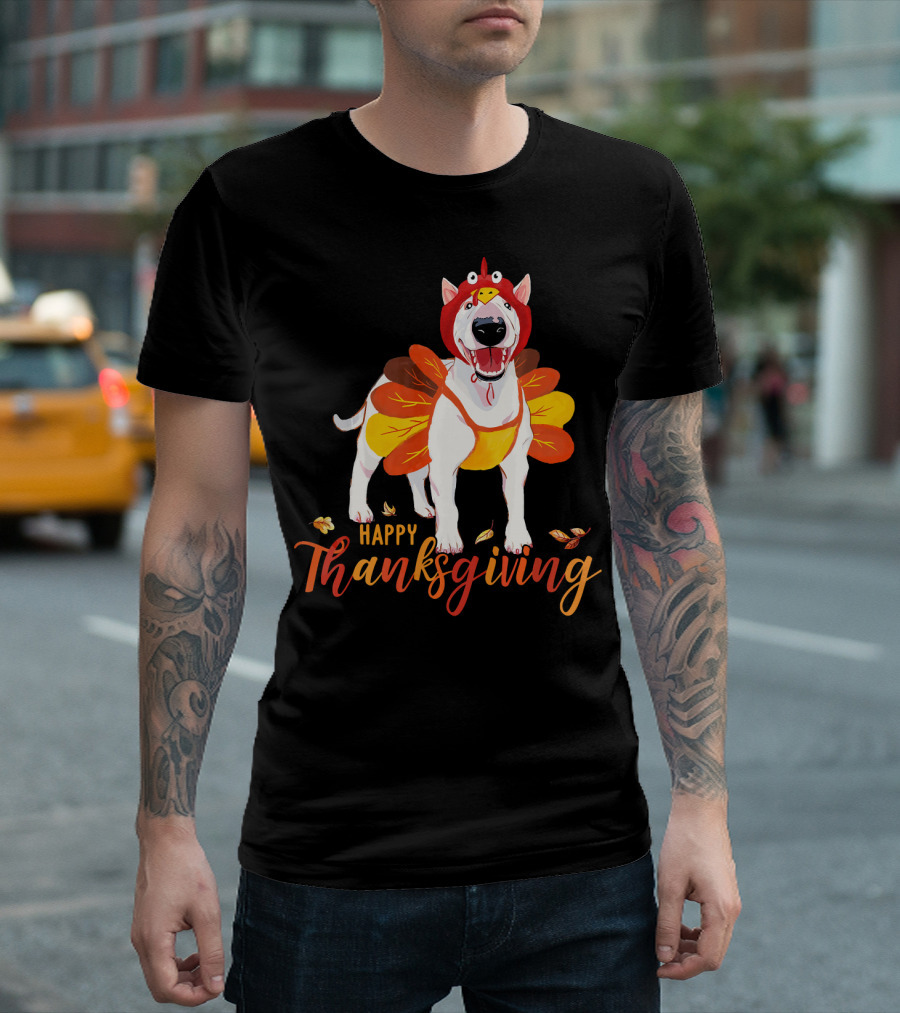 Happy Thanksgiving Bull Terrier Turkey Costume T-Shirt