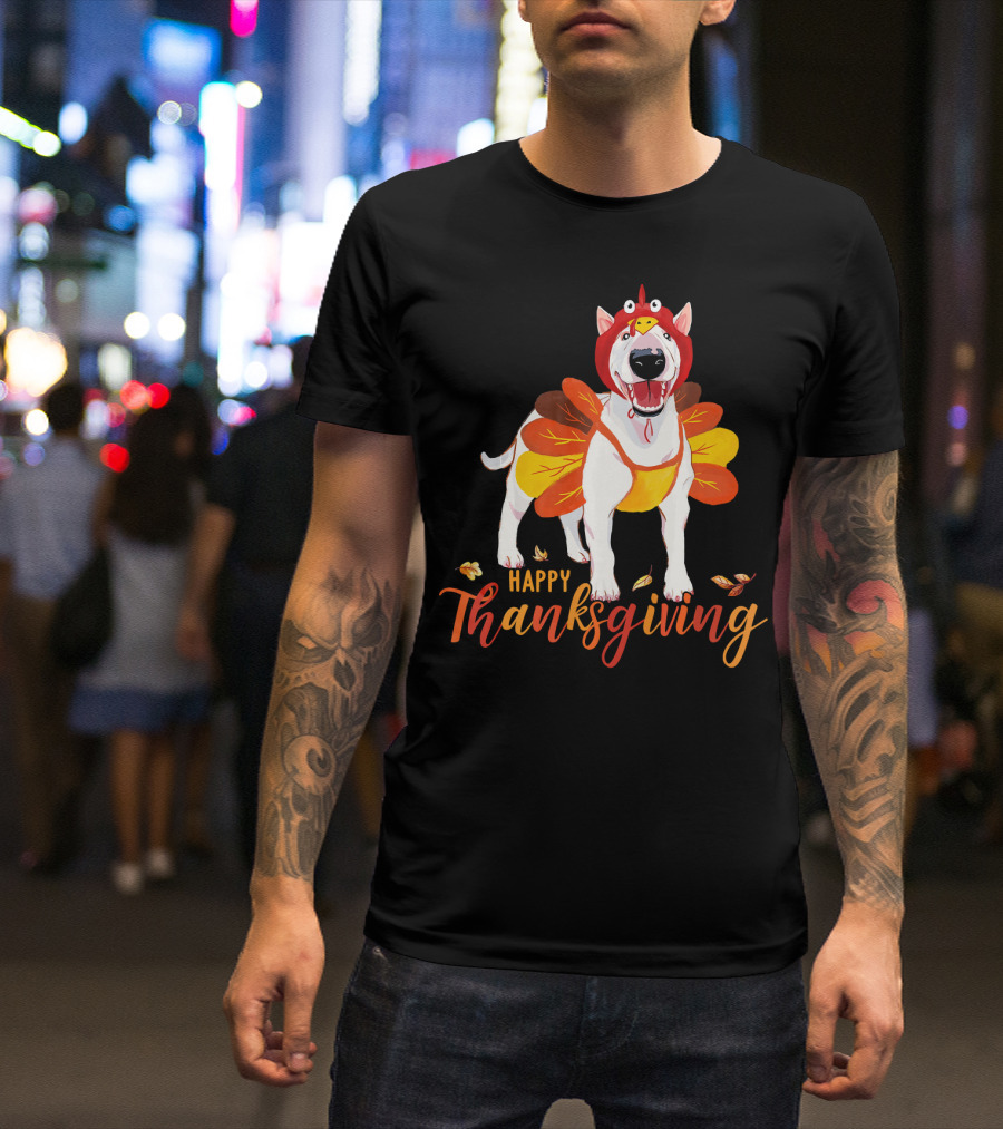 Happy Thanksgiving Bull Terrier Turkey Costume T-Shirt