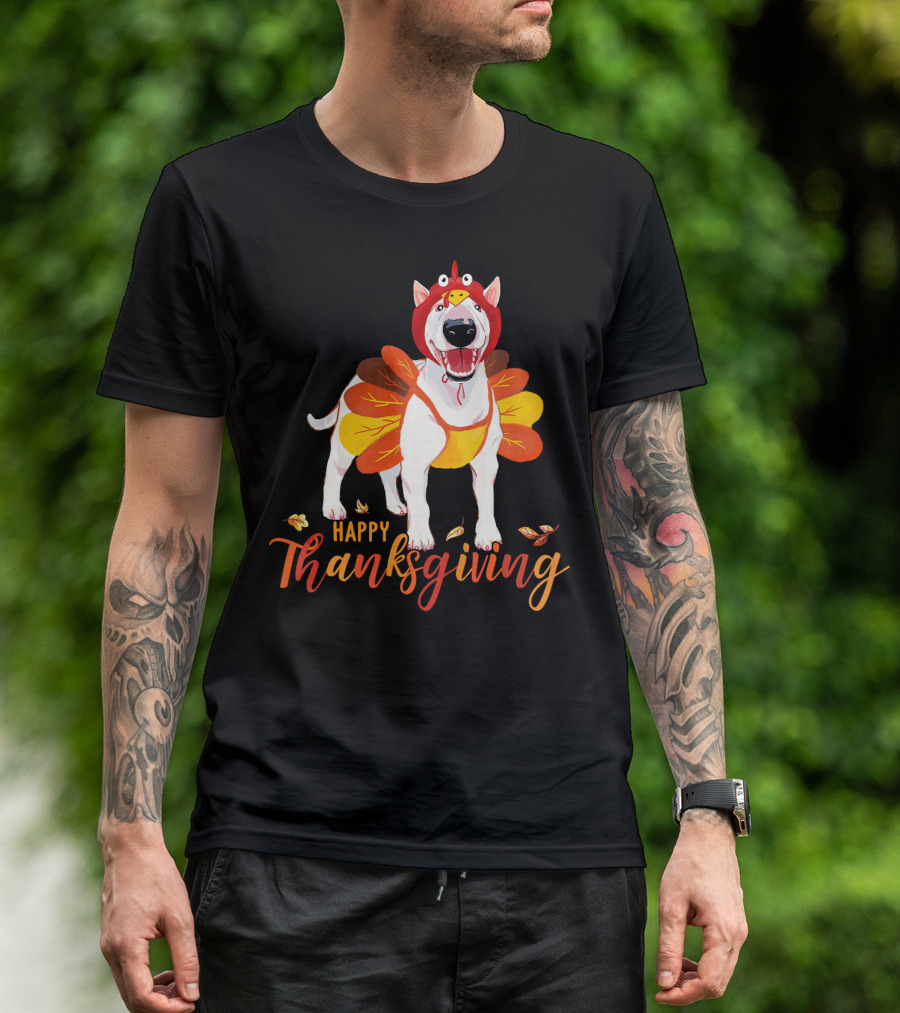 Happy Thanksgiving Bull Terrier Turkey Costume T-Shirt