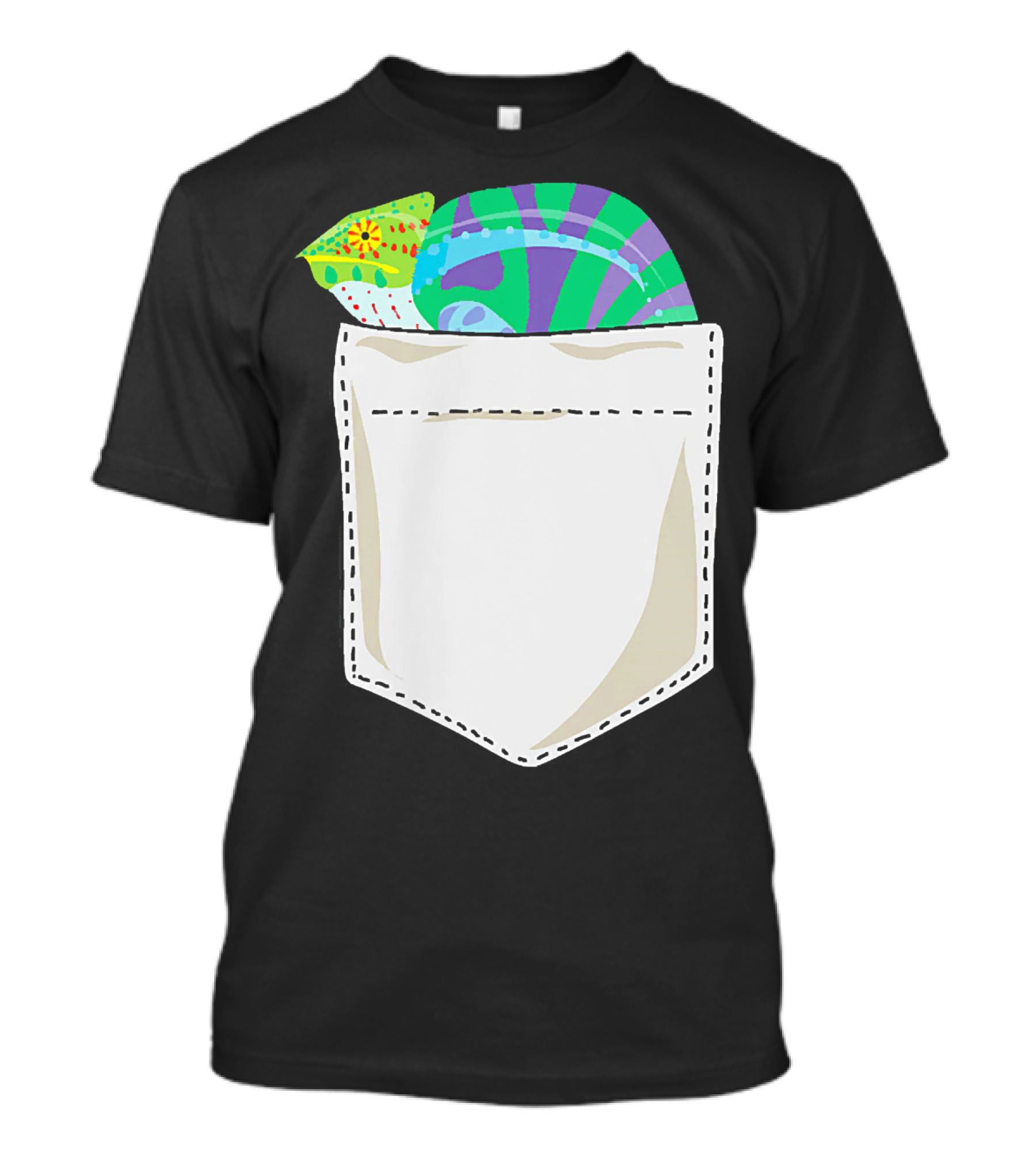 Pocket Chameleon Christmas Style Best For Holiday Fun T-Shirt
