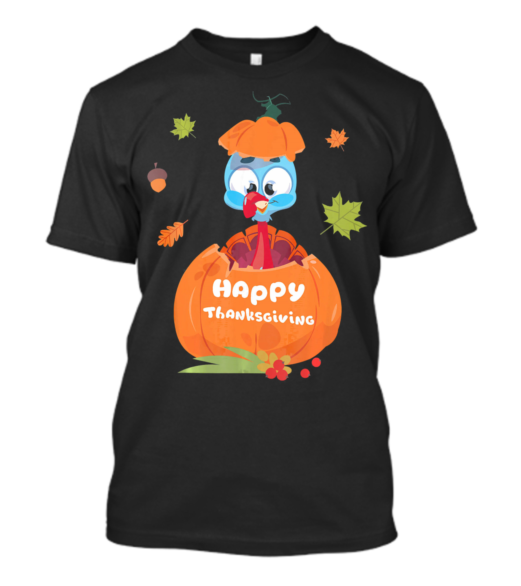 Happy Thanksgiving Cute Turkey In Pumpkin T-Shirt
