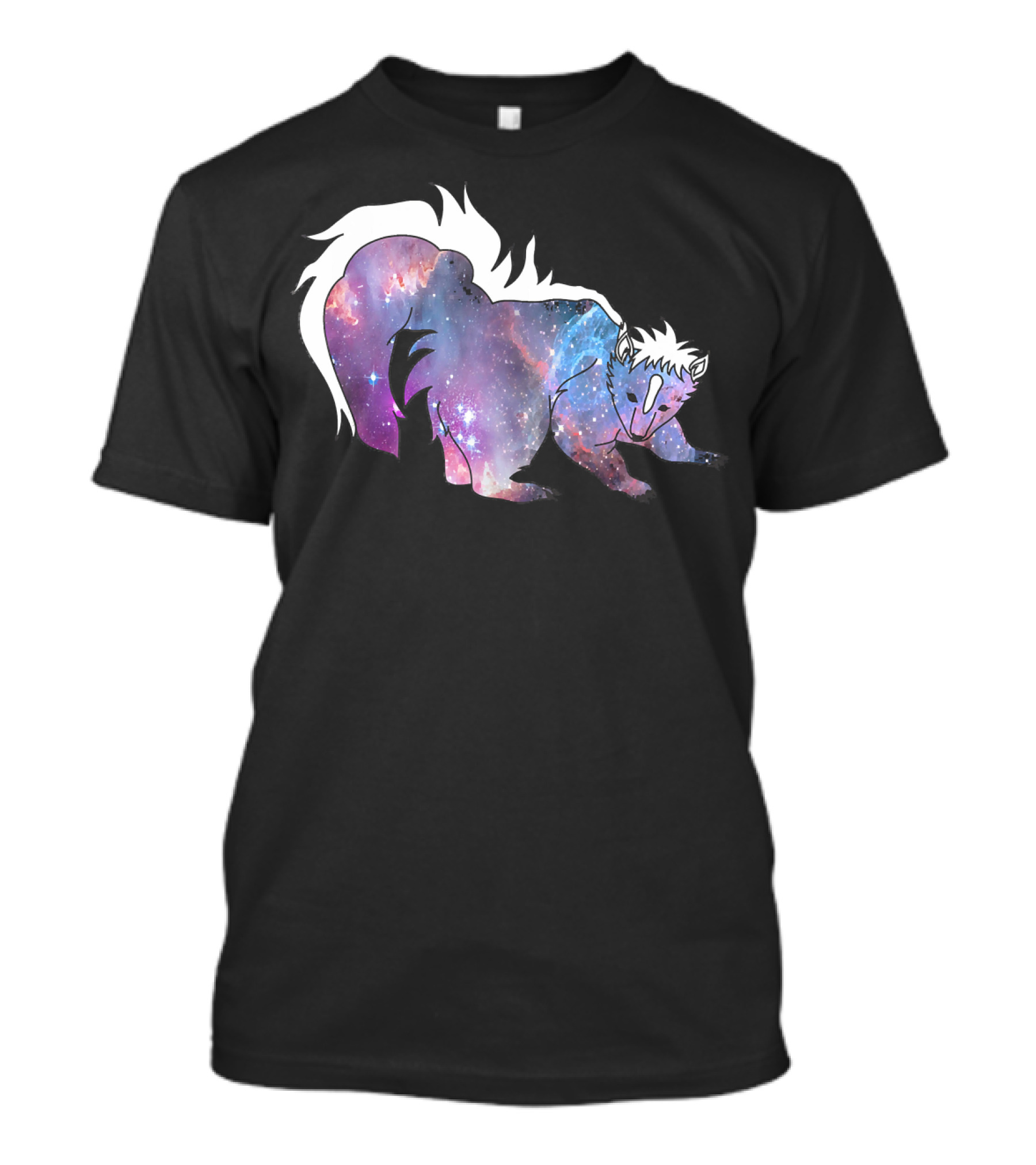 Cosmic Skunk Dinosaur Funny Anim Space Nebula T-Shirt