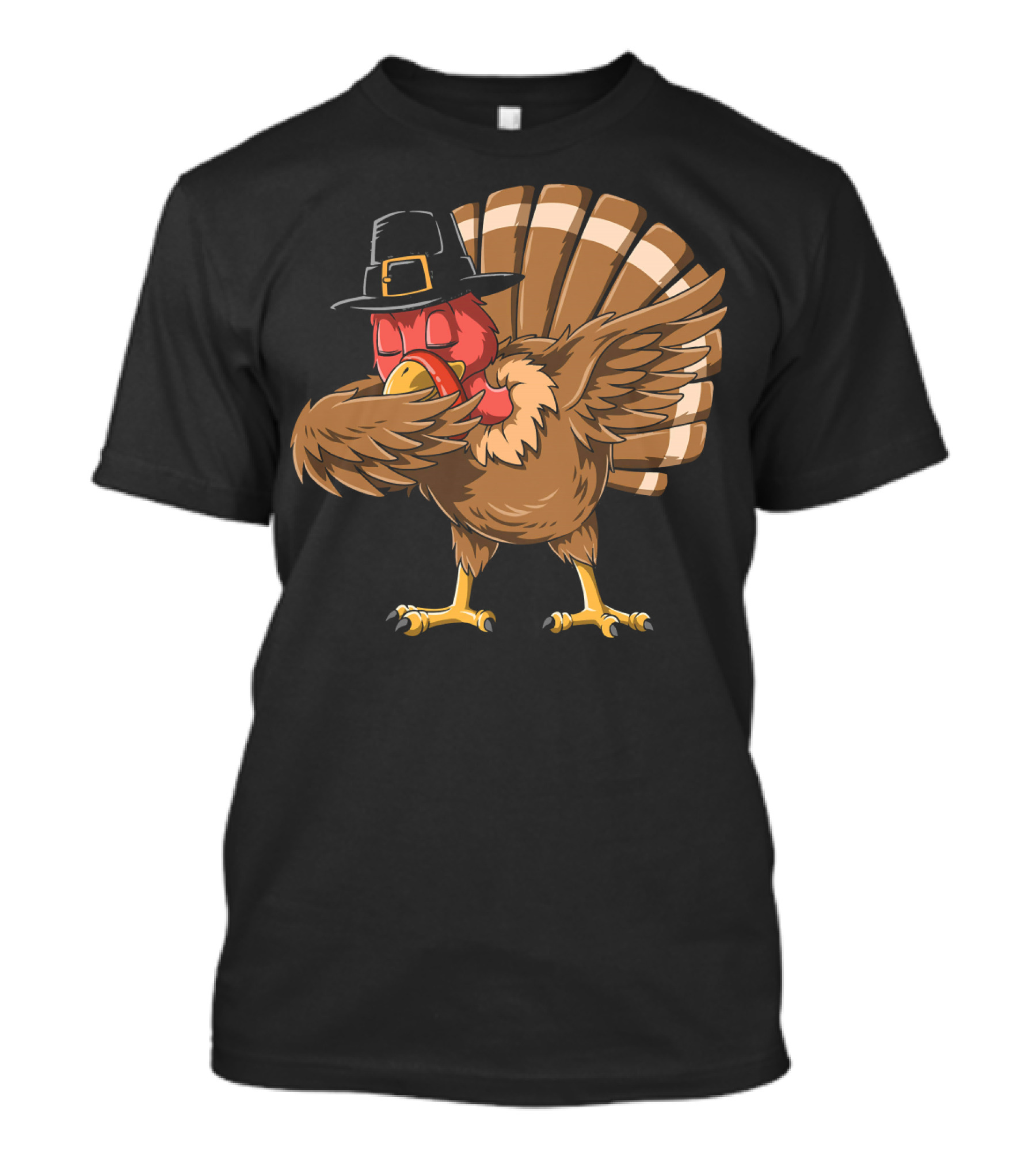 Thanksgiving Turkey Dab With Pilgrim Hat T-Shirt
