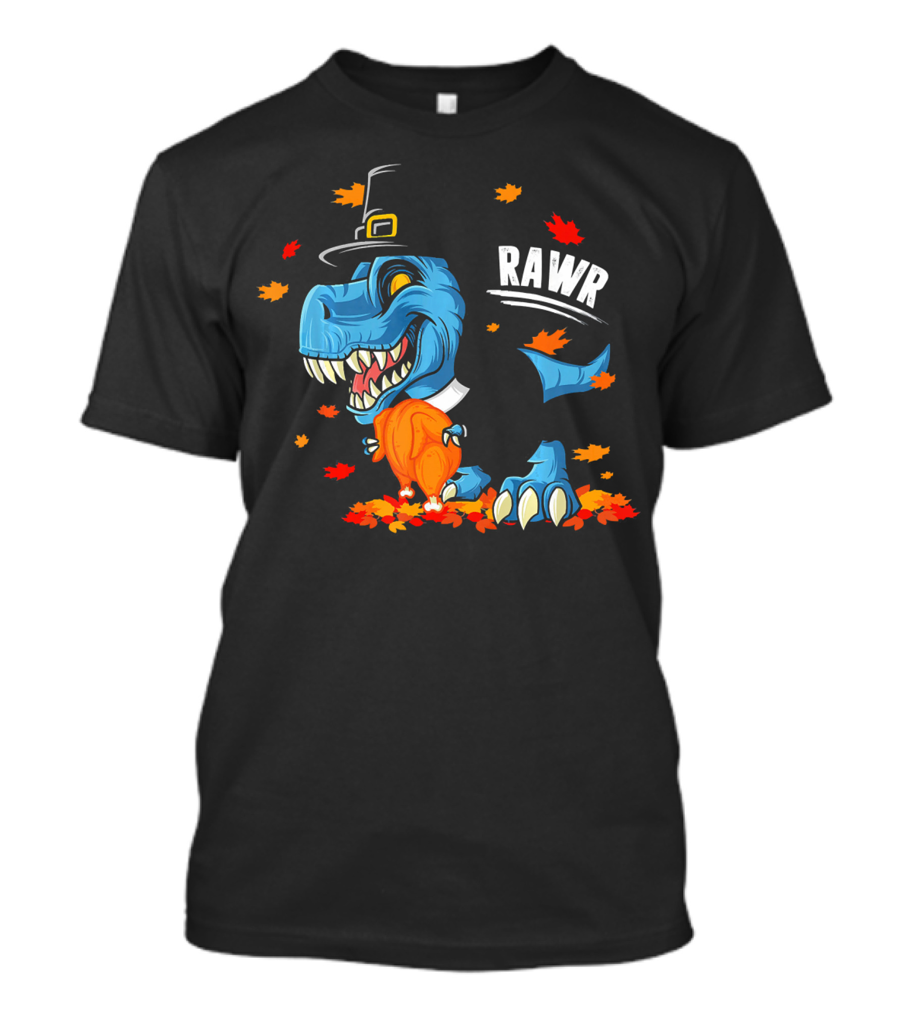 RAWR Dinosaur Rex Pilgrim Turkey Feast T-Shirt