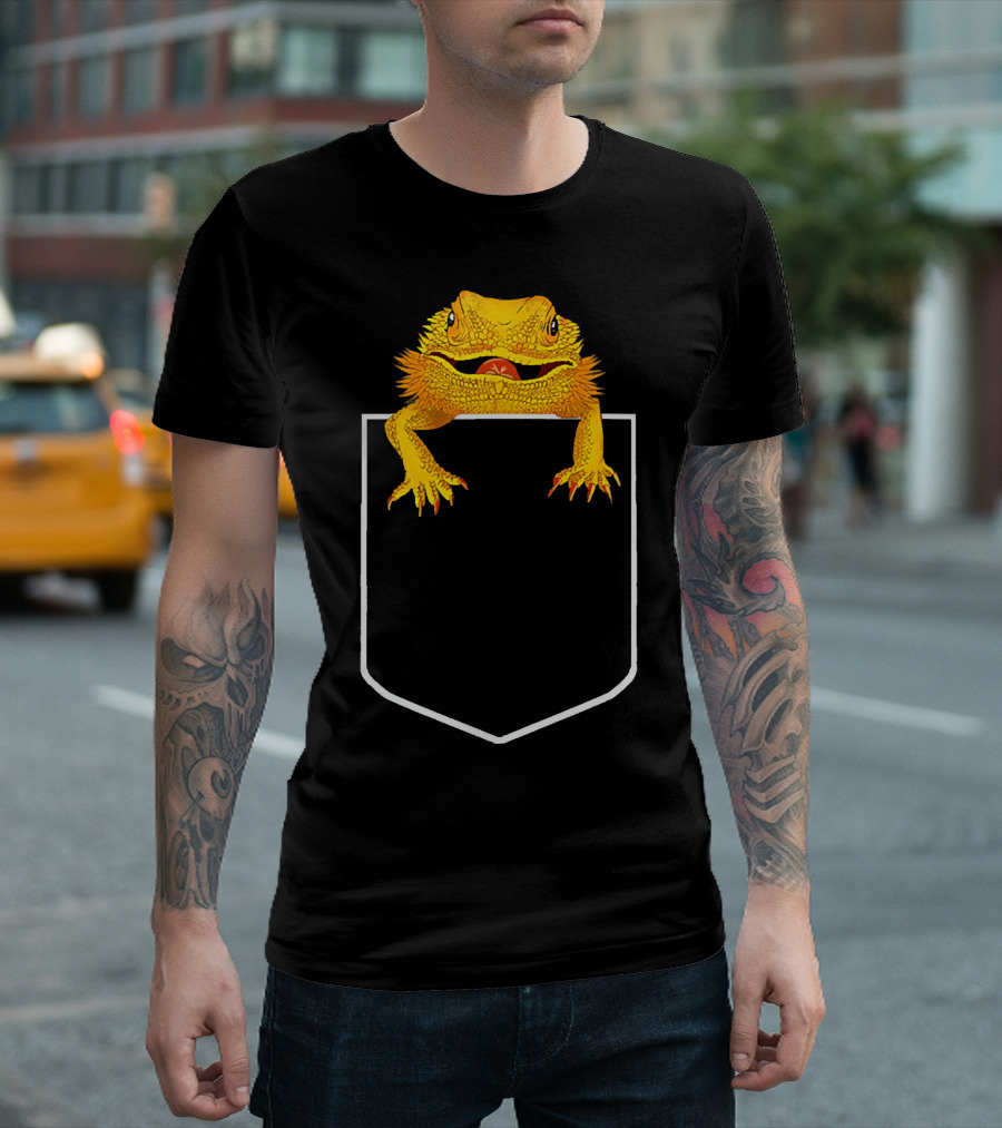 Bearded Dragon Pocket Beardie Funny Herp Lizard T-Shirt
