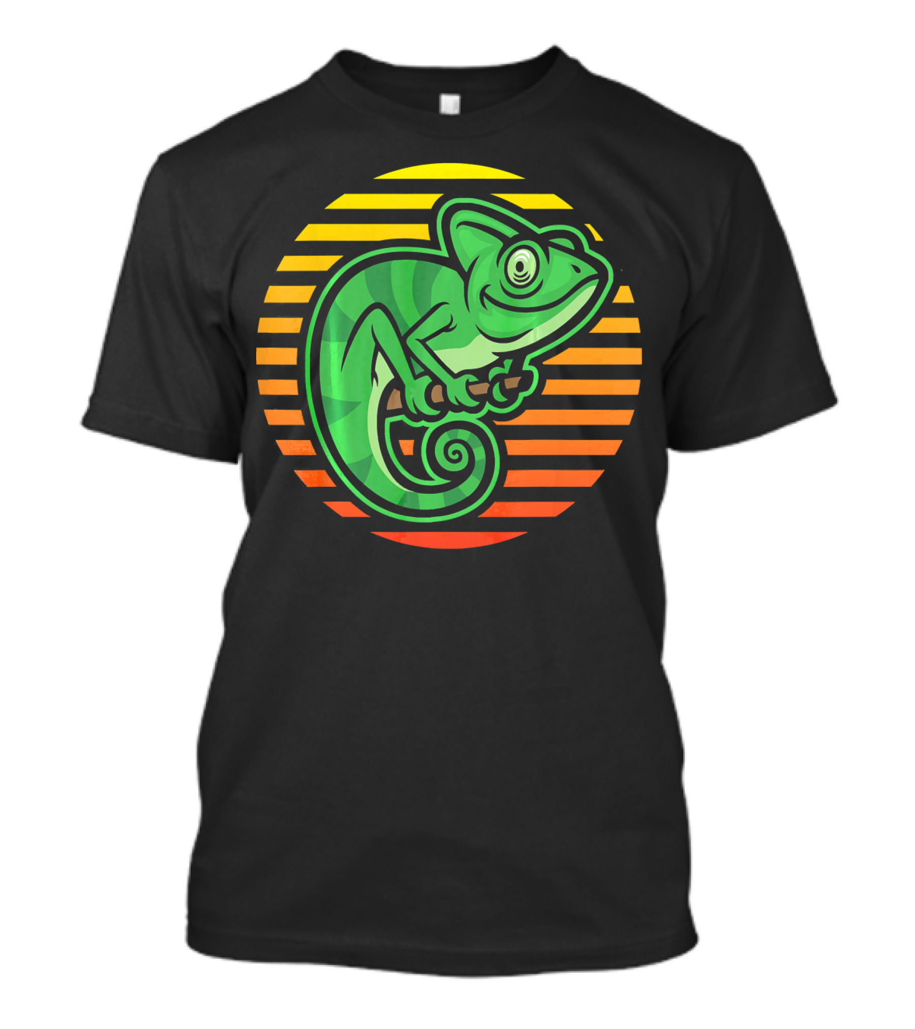 Chameleon Outdoors Sunset Retro Birthday T-Shirt