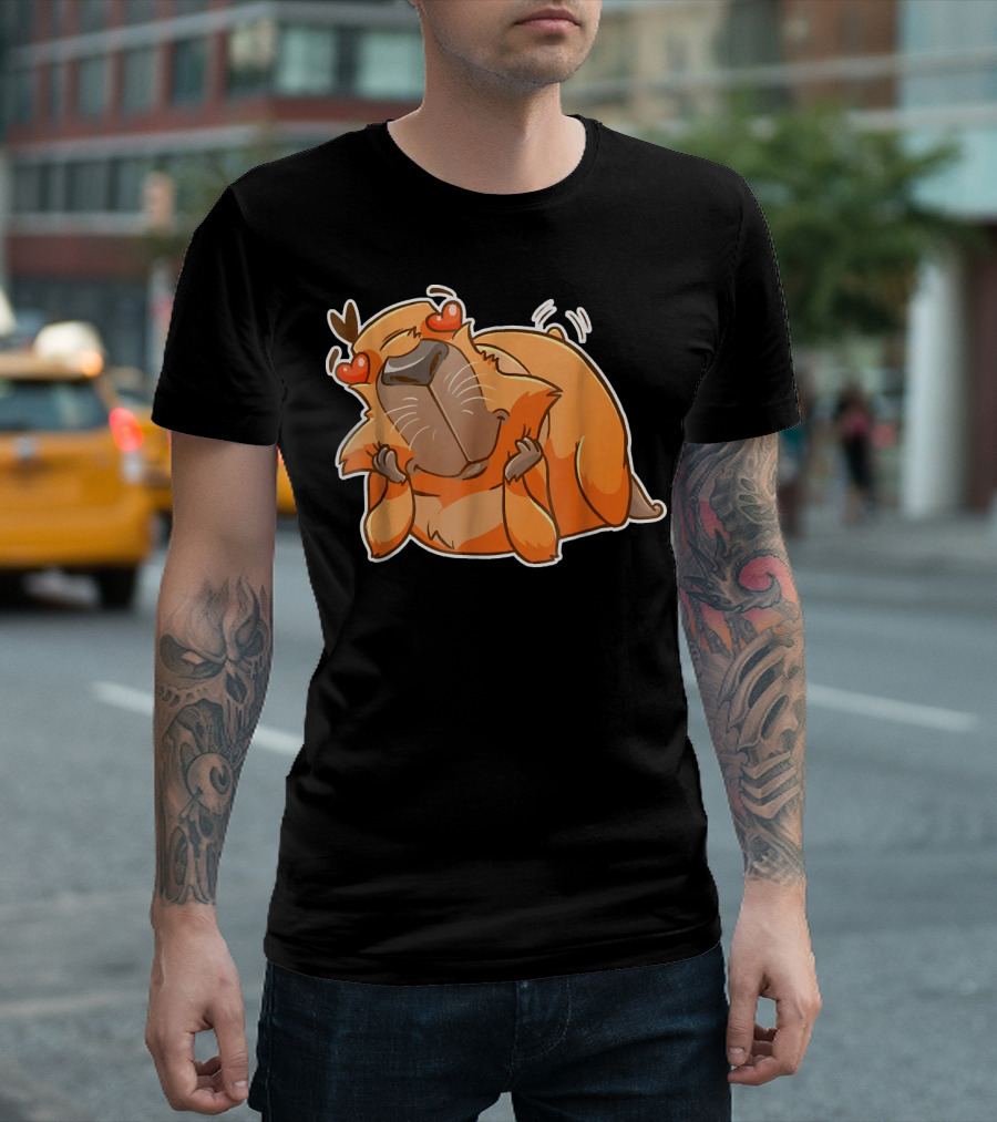 Capybara Love Cute Guinea Pig Heart Eyes Adorable T-Shirt