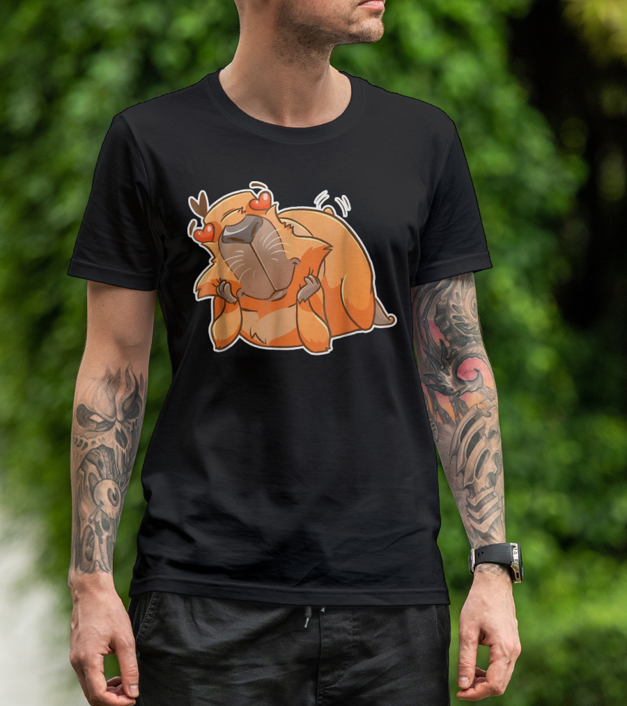 Capybara Love Cute Guinea Pig Heart Eyes Adorable T-Shirt