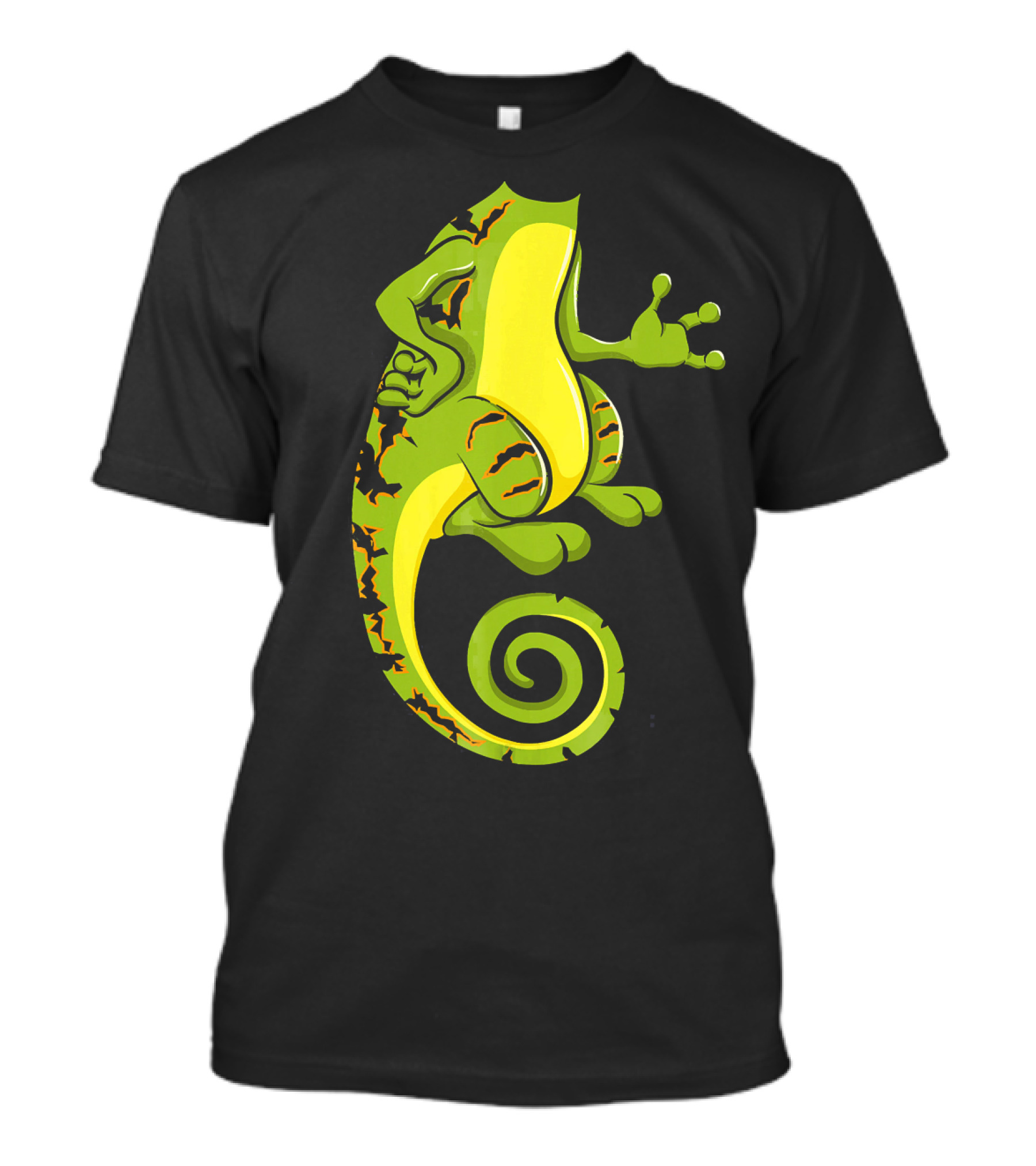 Chameleon Green Cartoon Spiral Tail T-Shirt