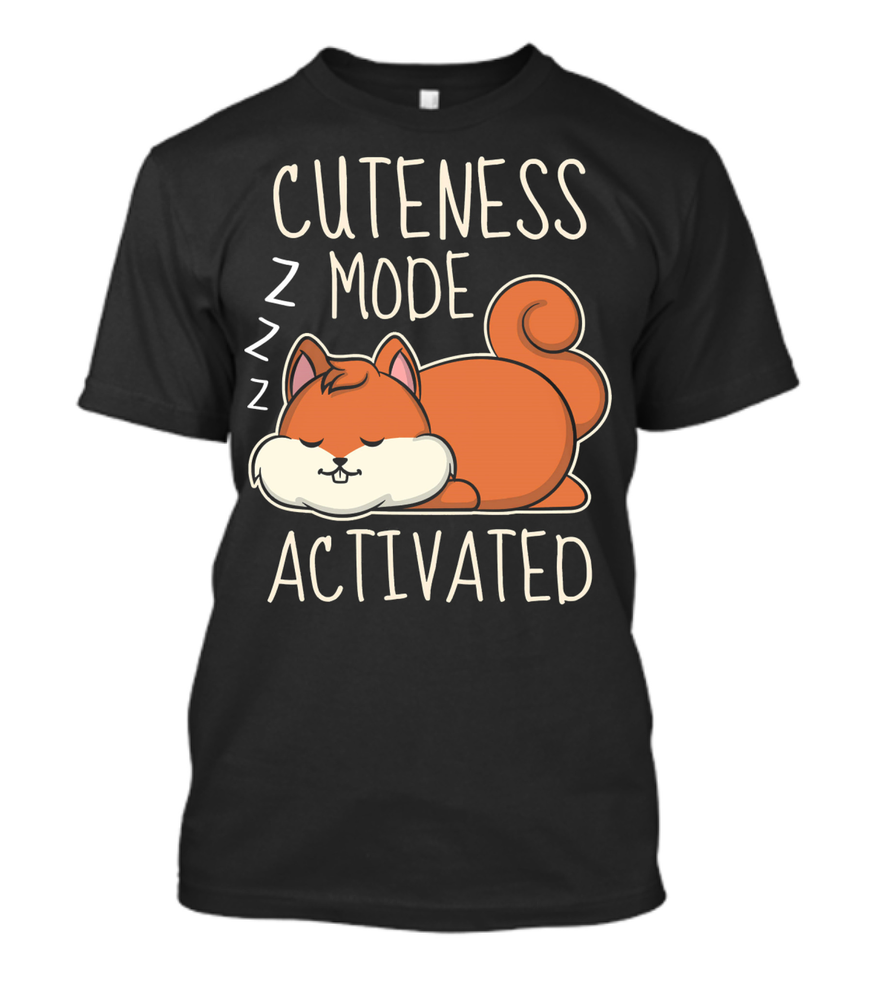 Cuteness Mode Activated Sleeping Squirrel Drawing ZZZ T-Shirt