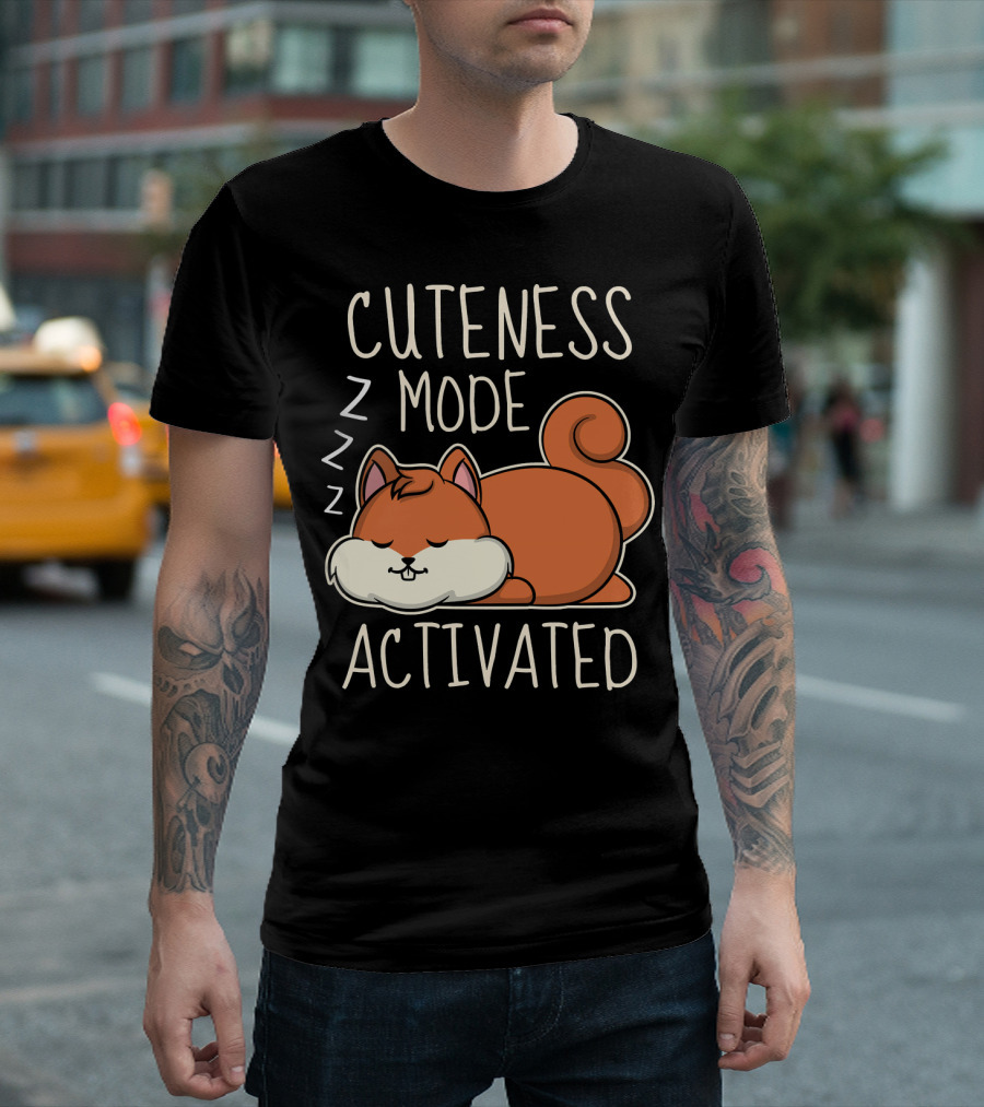 Cuteness Mode Activated Sleeping Squirrel Drawing ZZZ T-Shirt