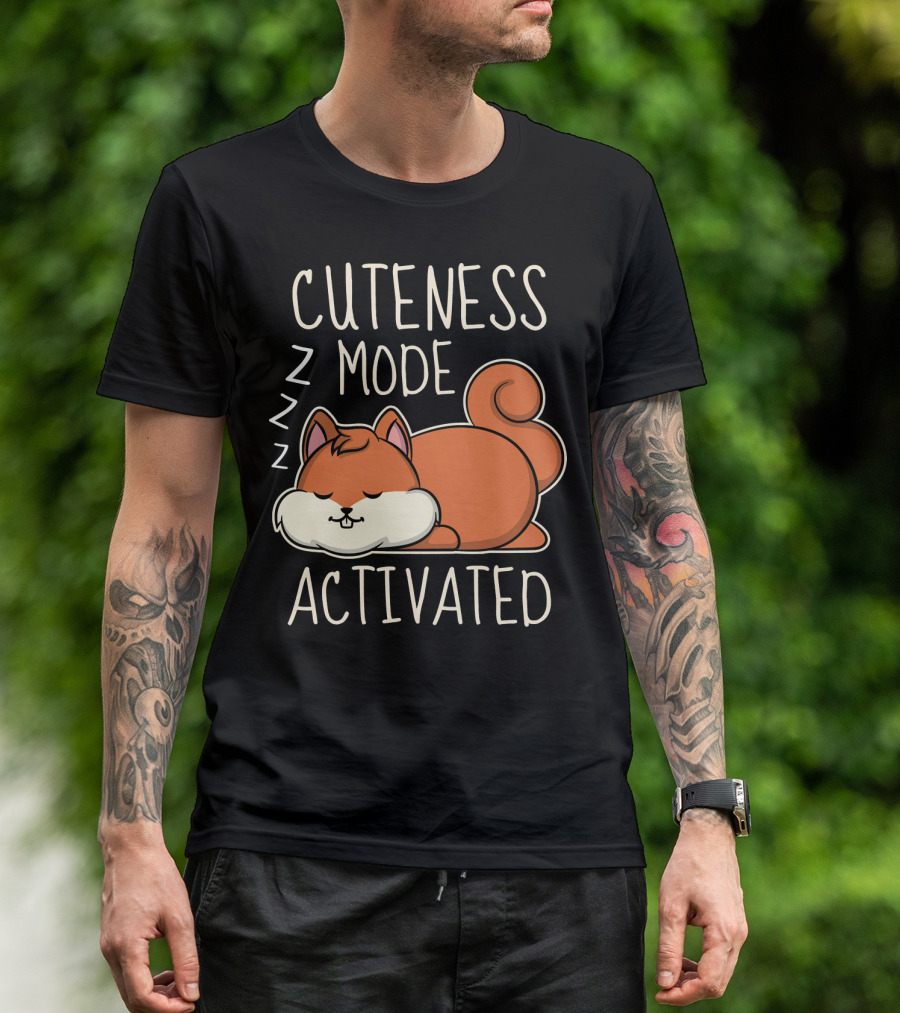 Cuteness Mode Activated Sleeping Squirrel Drawing ZZZ T-Shirt