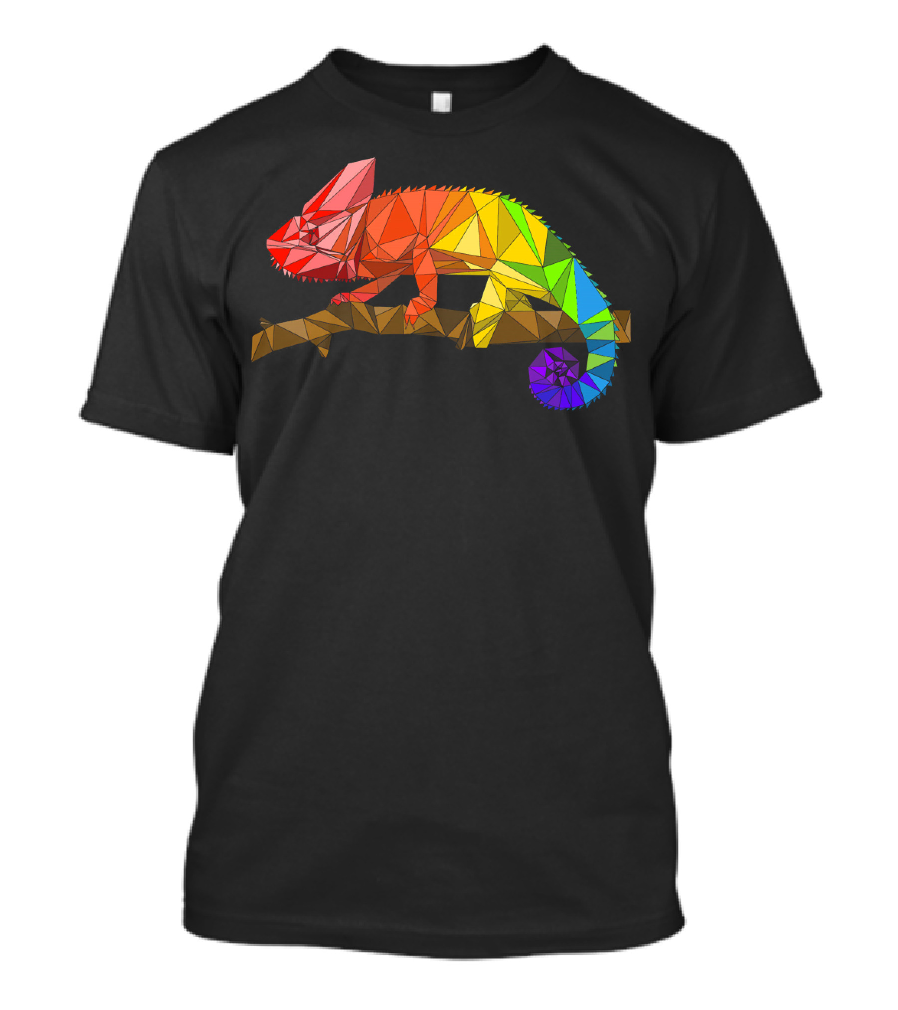 Cool Low Poly Rainbow Chameleon T-Shirt