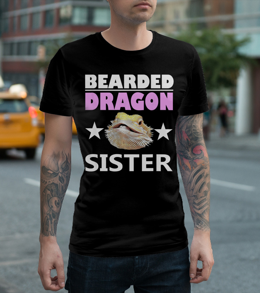 Bearded Dragon Sister Funny Rept Star T-Shirt