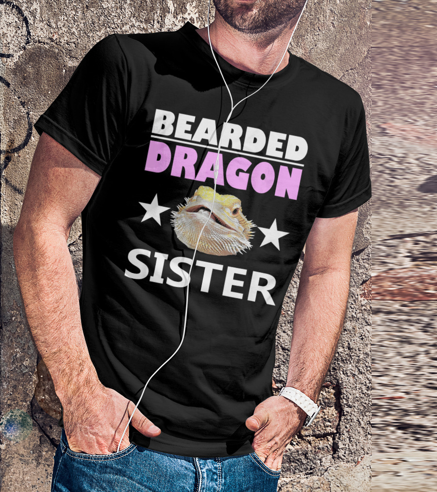 Bearded Dragon Sister Funny Rept Star T-Shirt