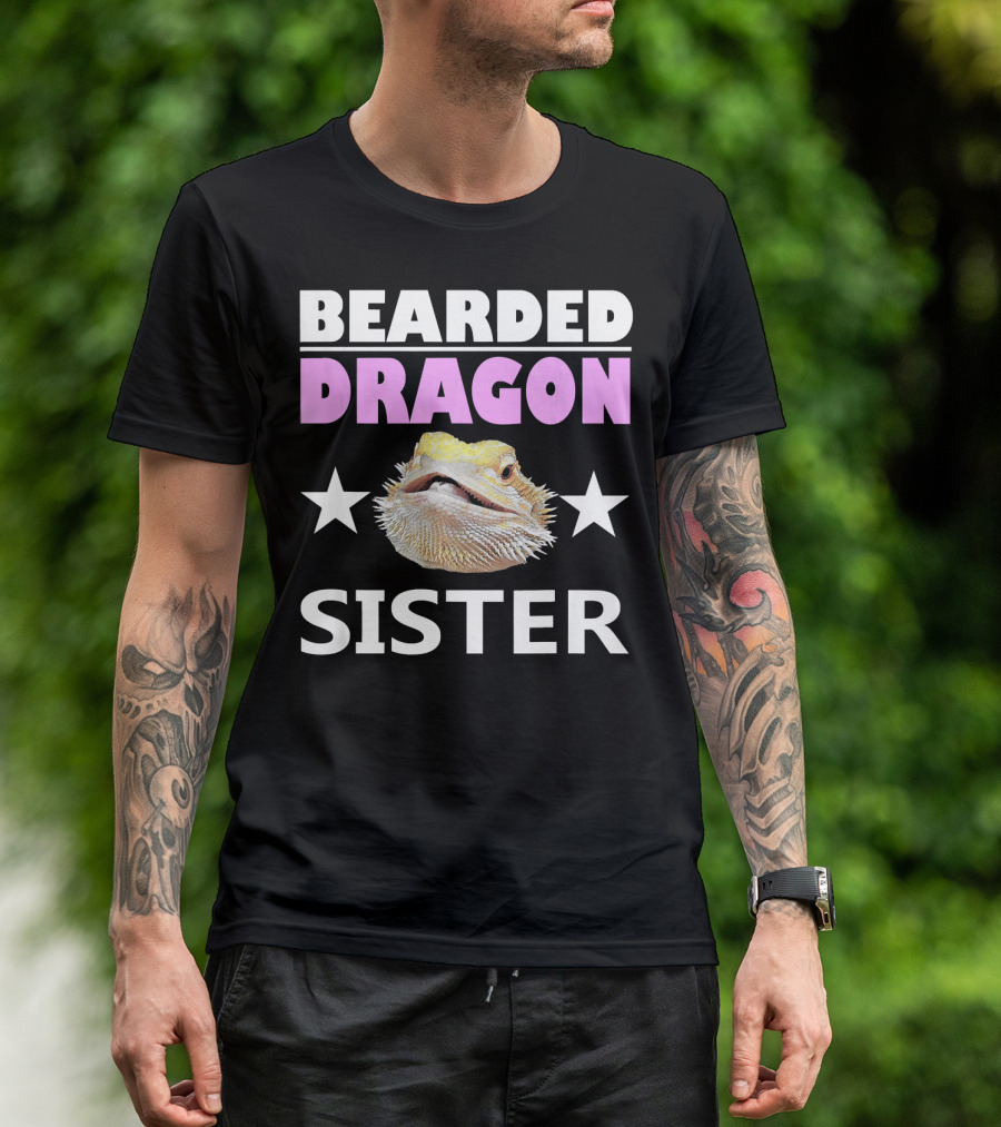 Bearded Dragon Sister Funny Rept Star T-Shirt