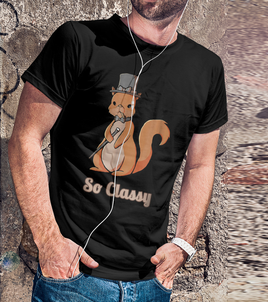 Cute Cartoon Dapper Squirrel So Classy T-Shirt