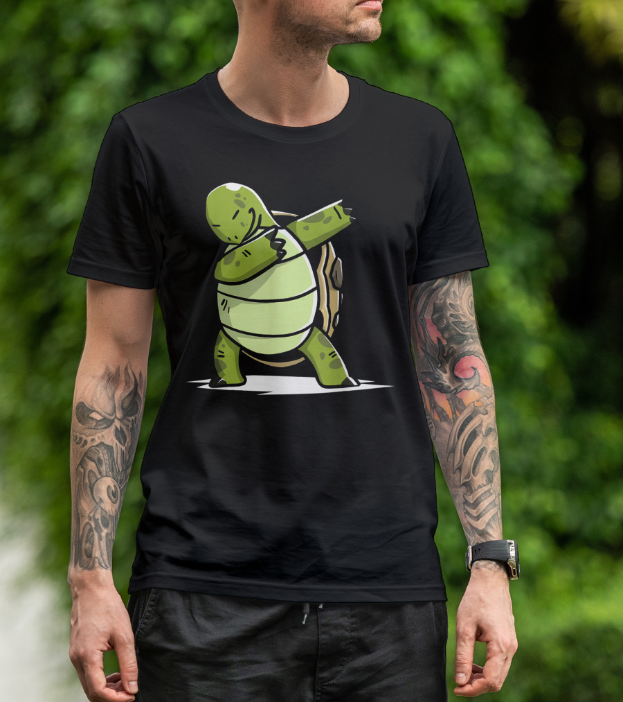 Dabbing Tortoise Cartoon Dab Dance Trend T-Shirt