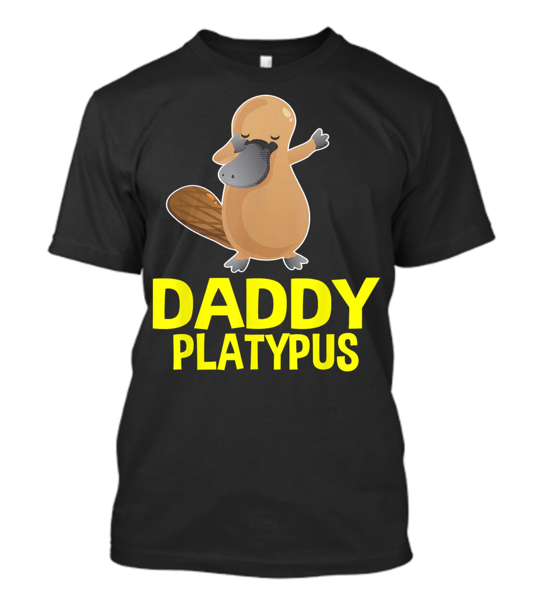 Daddy Platypus Dabbing Cartoon Mat T-Shirt