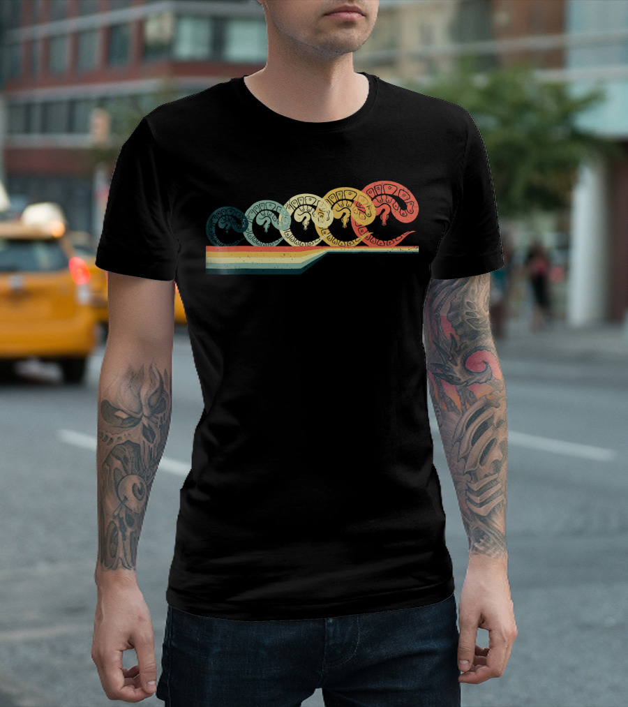 BALL PYTHON Vintage Retro Style Rainbow Spiral T-Shirt