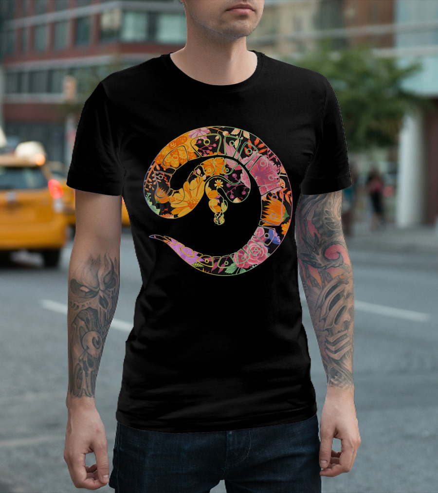 Floral Flower Vintage Retro Steampunk Serpent T-Shirt