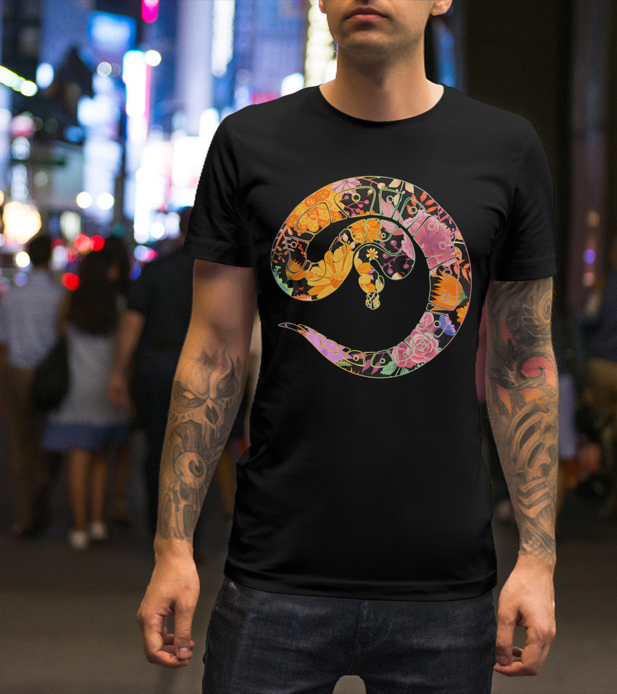 Floral Flower Vintage Retro Steampunk Serpent T-Shirt