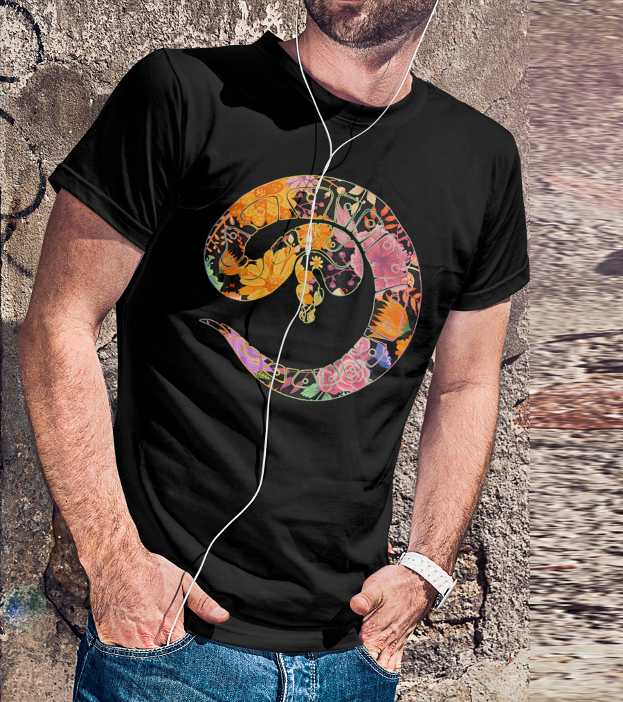 Floral Flower Vintage Retro Steampunk Serpent T-Shirt