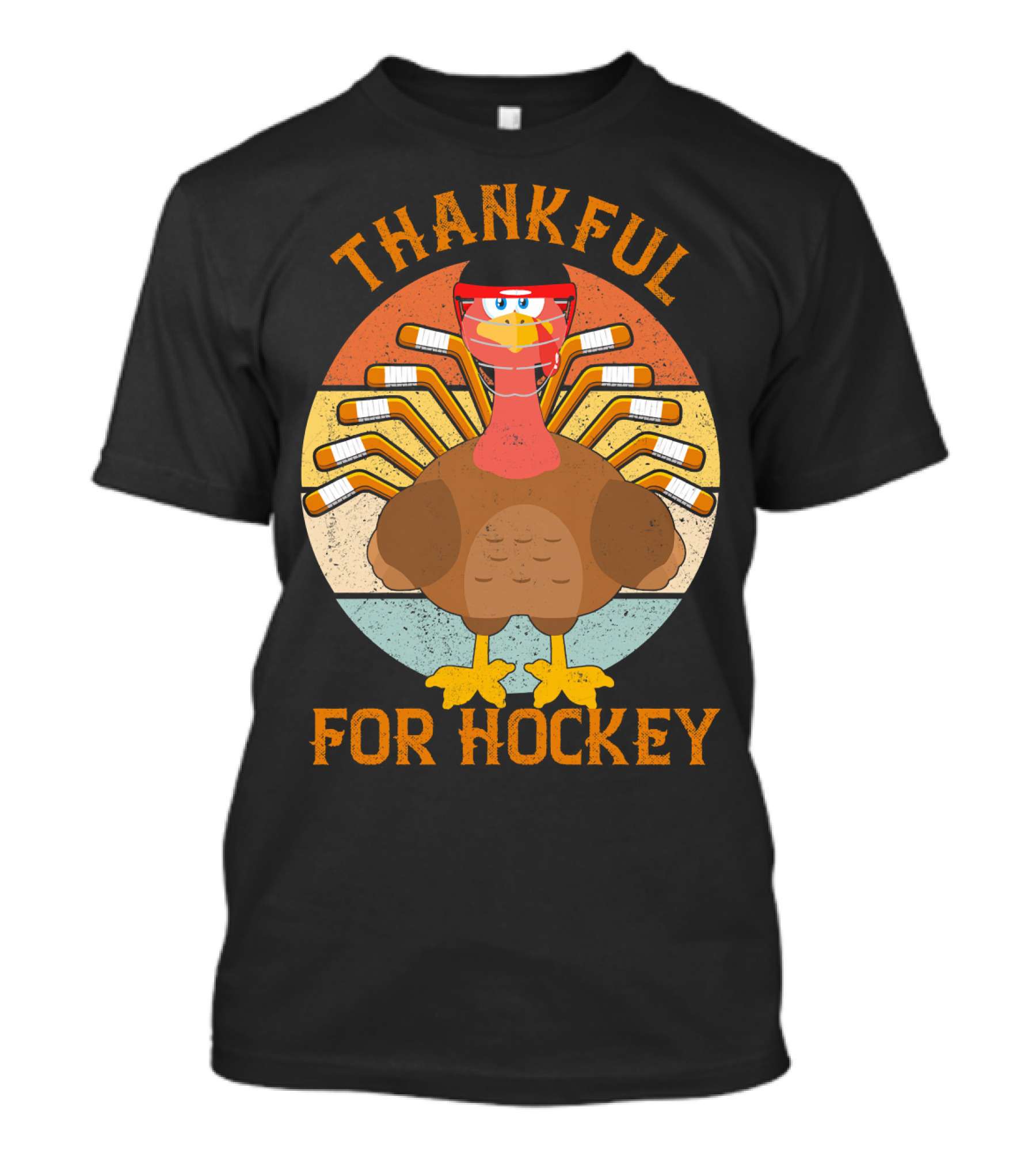 Thankful For Hockey Turkey Game Vintage T-Shirt
