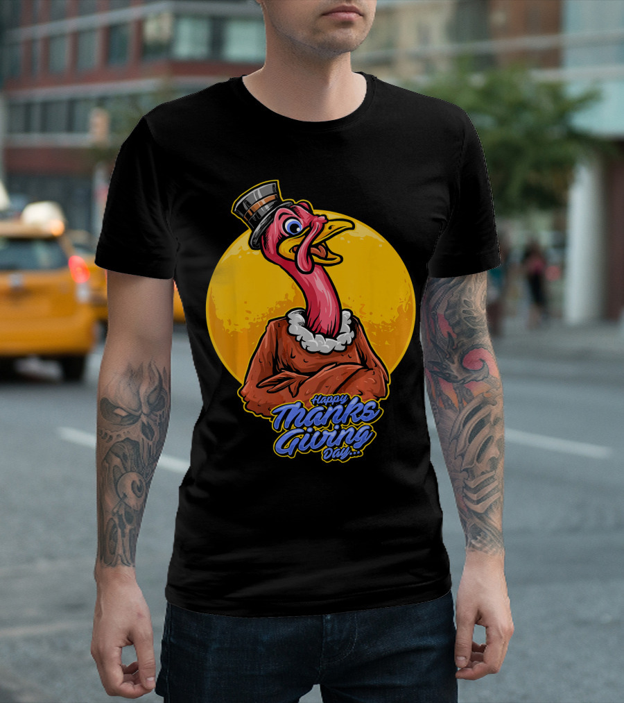 Happy Thanksgiving Day Funny Turkey T-Shirt