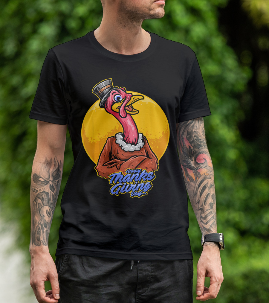 Happy Thanksgiving Day Funny Turkey T-Shirt