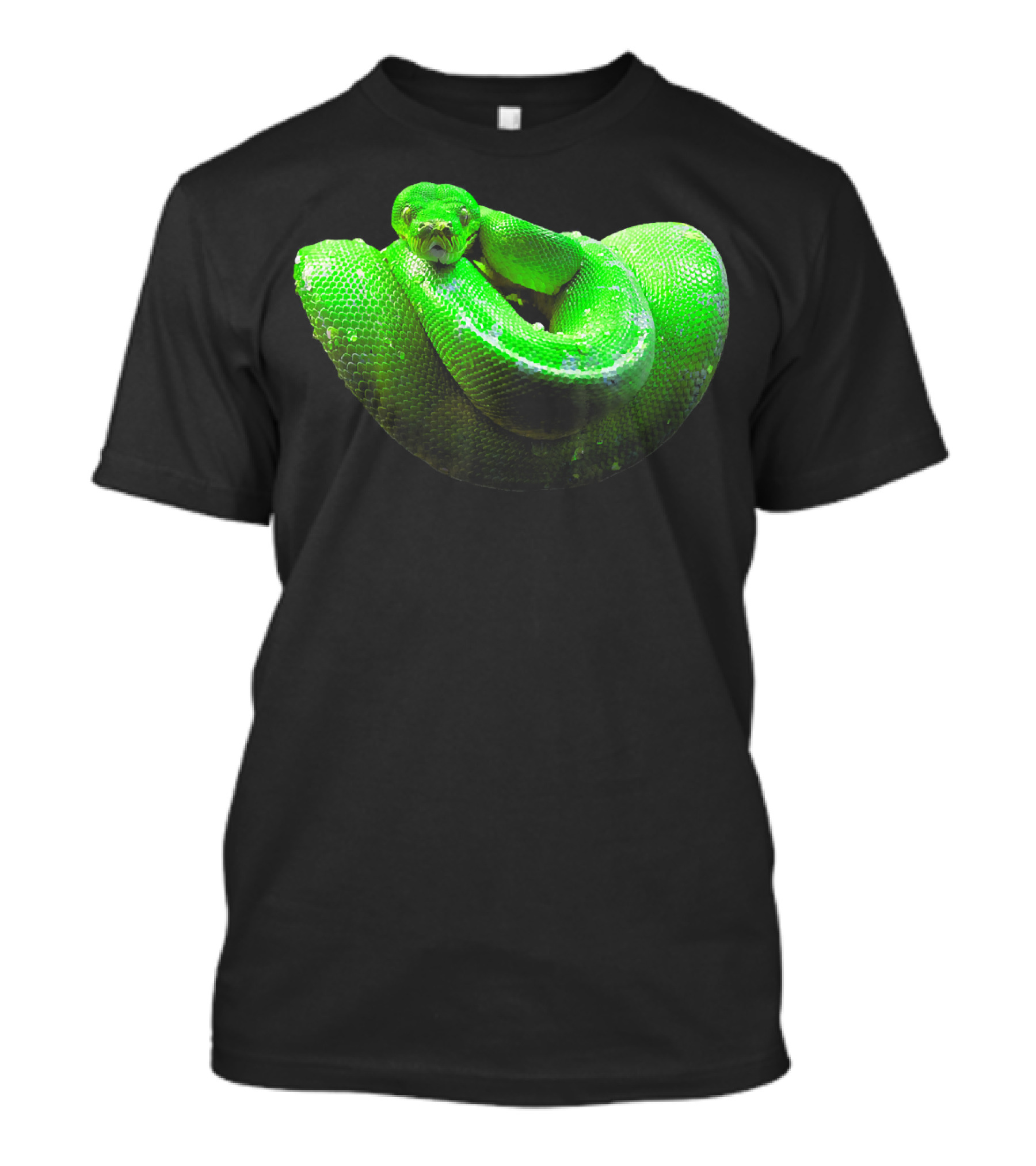 Green Python Coiled Tree Boa Serpent T-Shirt