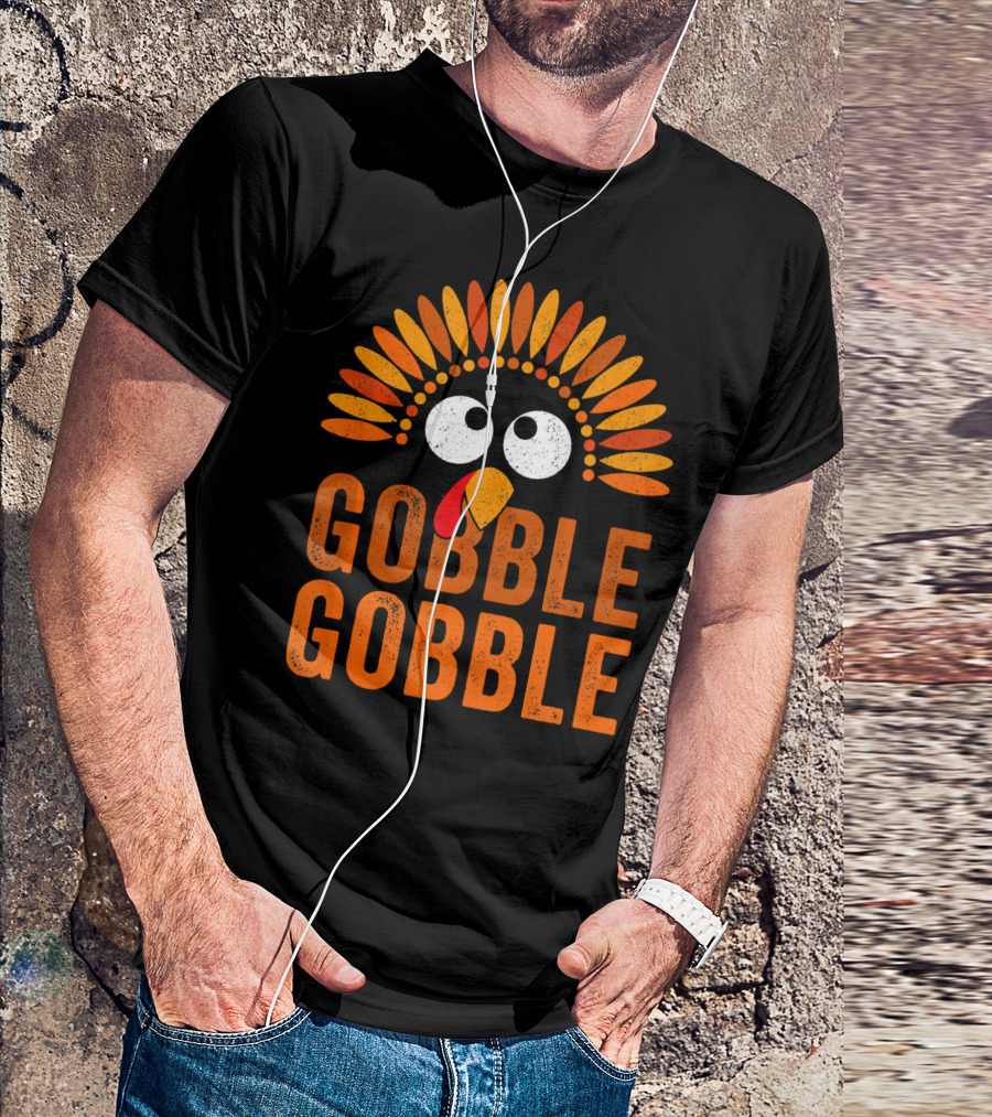 Gobble Gobble Fall Saying Funny Turkey Trot T-Shirt