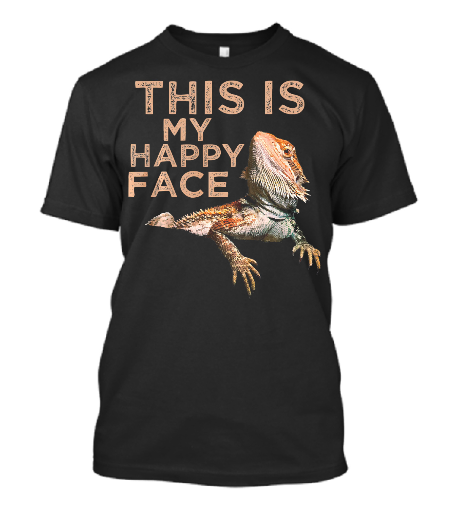 This Is My Happy Face Fun Bearded Dragon T-Shirt