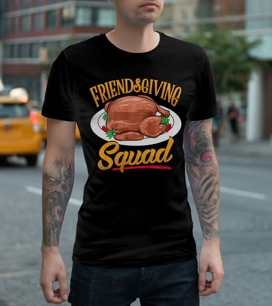 Friendsgiving Squad Turkey Plate Iconic Thanksgiving T-Shirt
